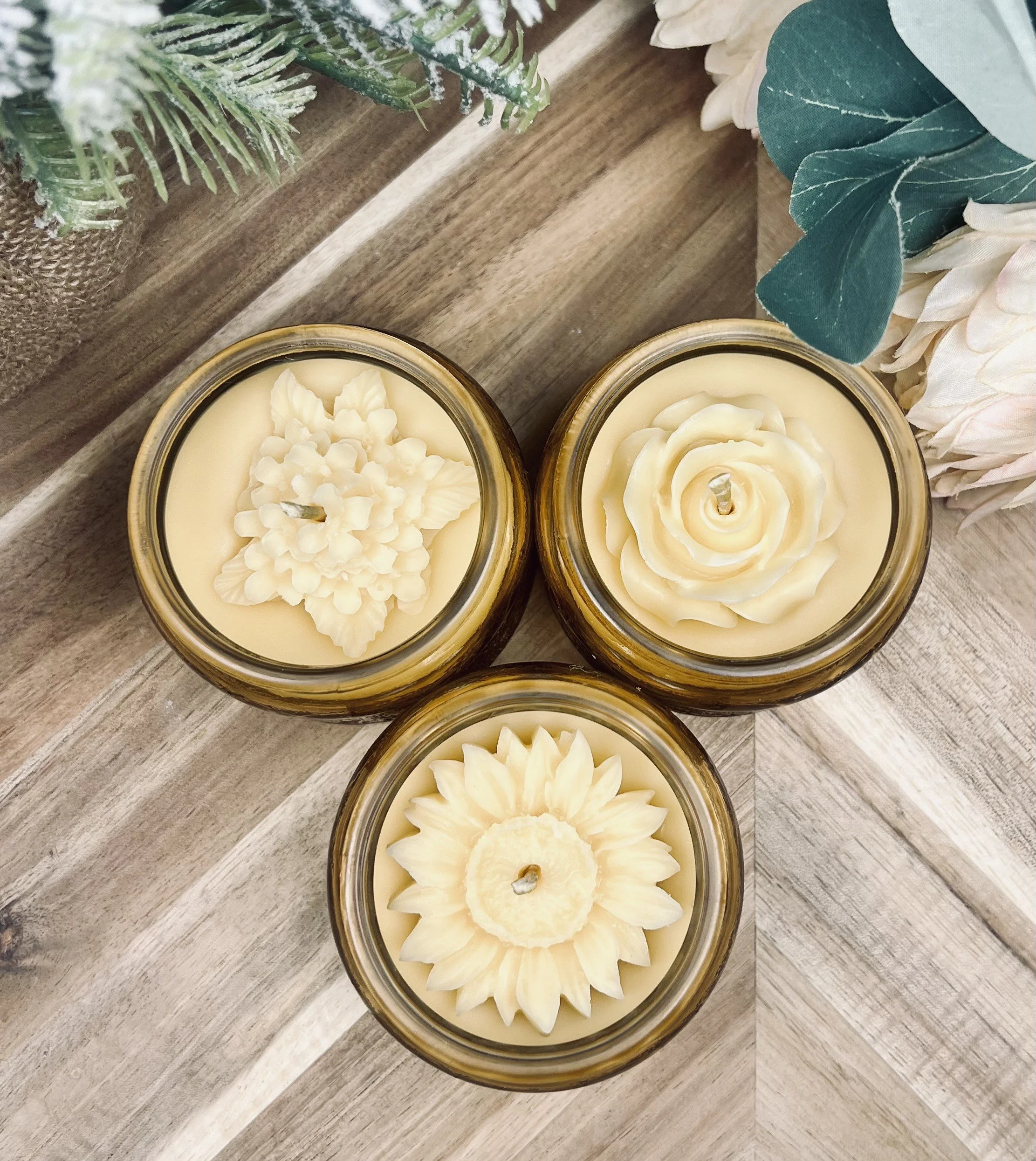 Amber Mandala Glass 4 oz - With Wooden Lid