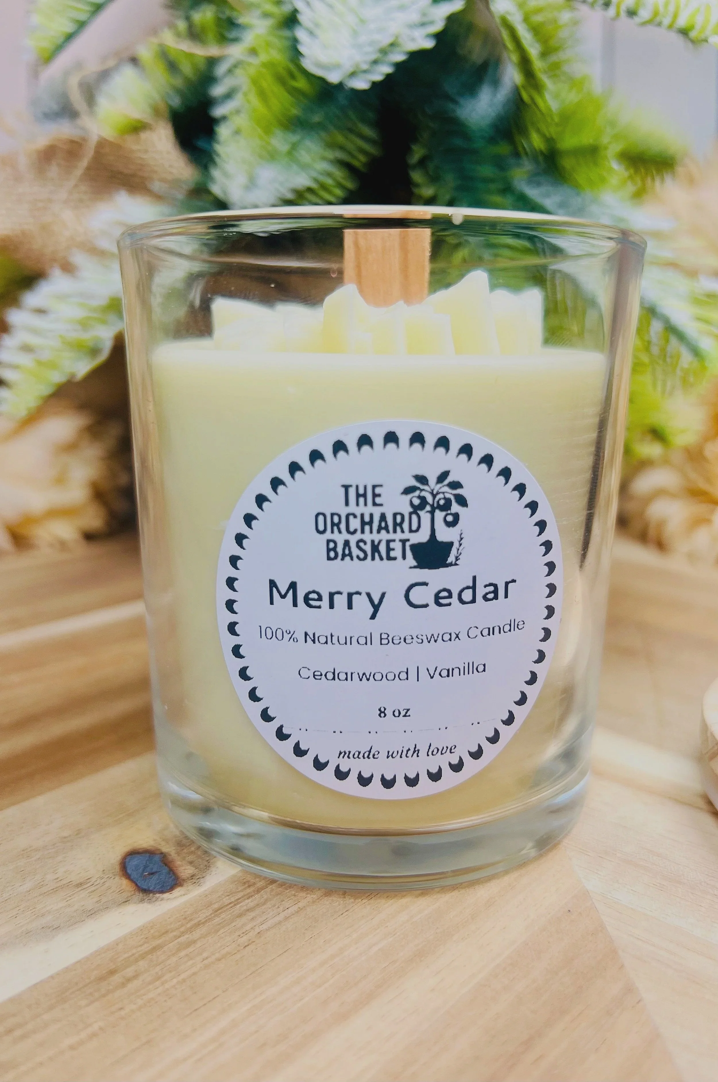 8oz glass with Wood Wick