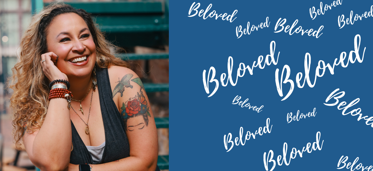 Woman doing yoga outdoors on a sunny autumn day with colorful fall trees in the background.