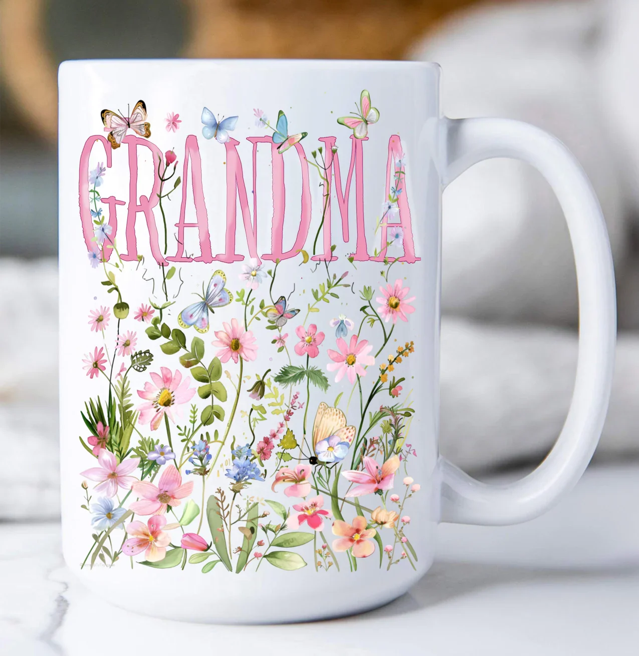 Mother's Day Wild Flowers Grandma Coffee Mug 15 oz