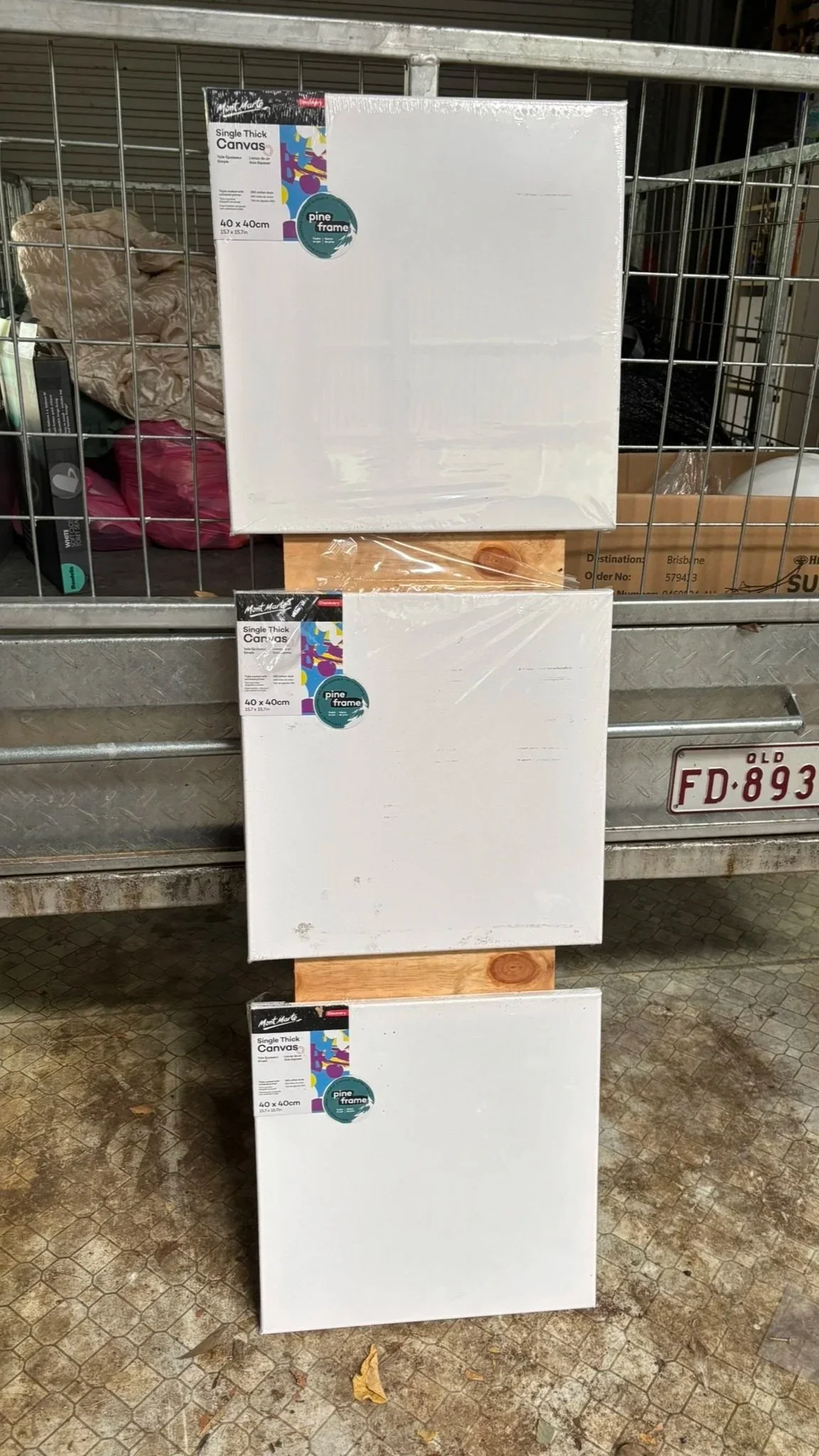 The blank canvases.