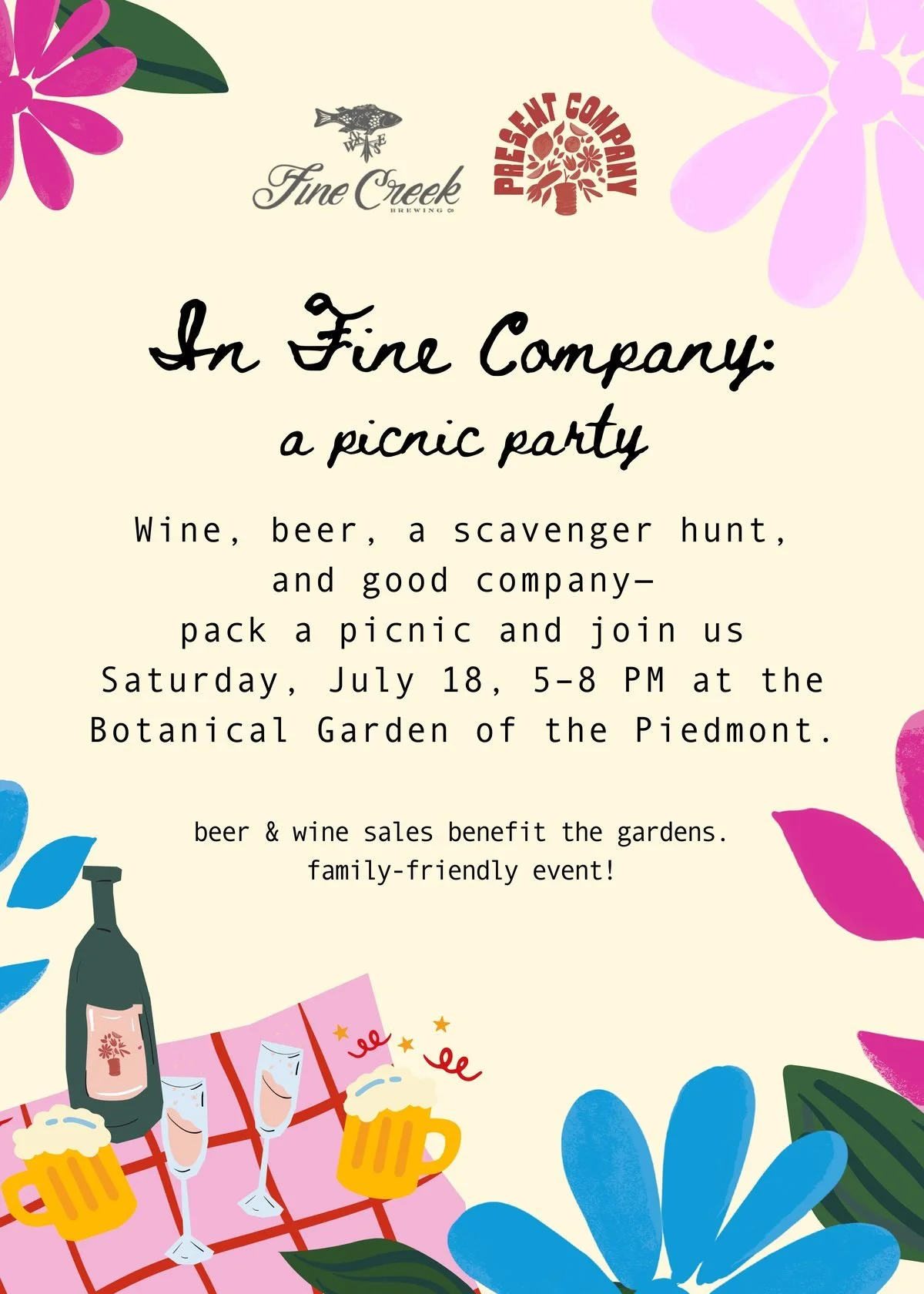 IN FINE COMPANY: PICNIC PARTY AT THE BOTANICAL GARDEN OF THE PIEDMONT
