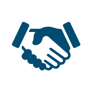 Icon of two hands shaking