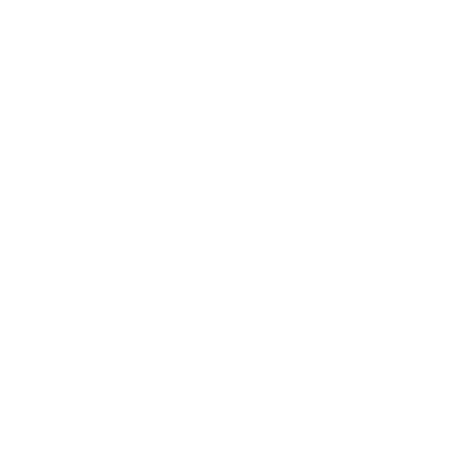 A large check mark symbol on a white background.