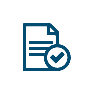 Icon of a document with a checkmark
