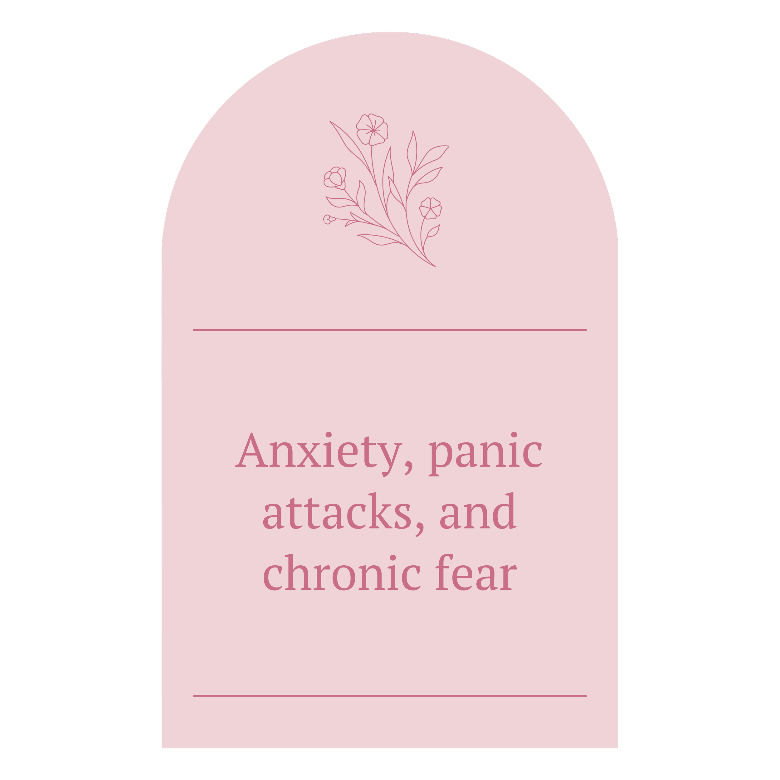A pink book cover with a flower illustration and the title 'Anxiety, panic attacks, and chronic fear' in purple text.