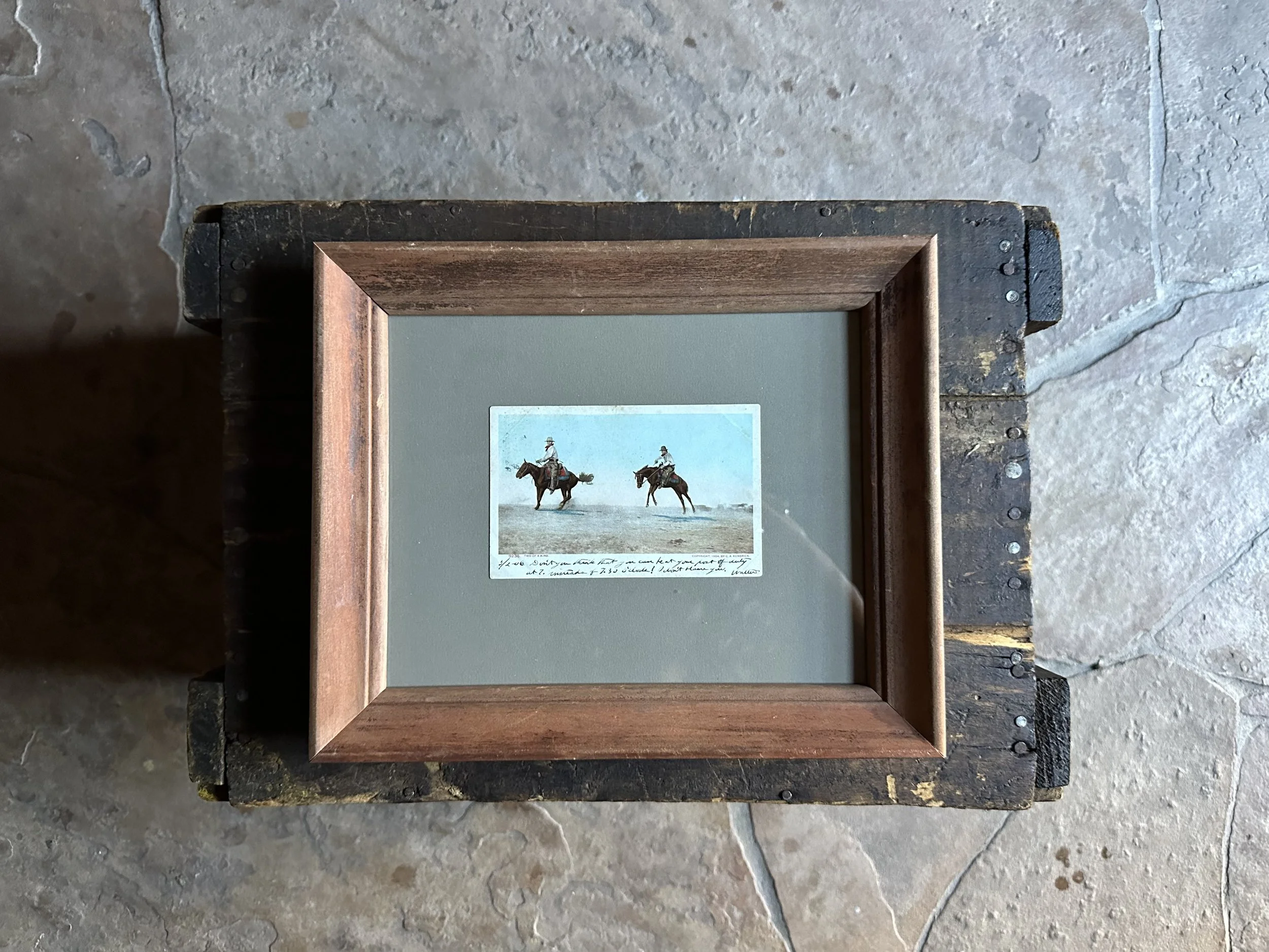 Framed Two of a Kind Cowboy Postcard