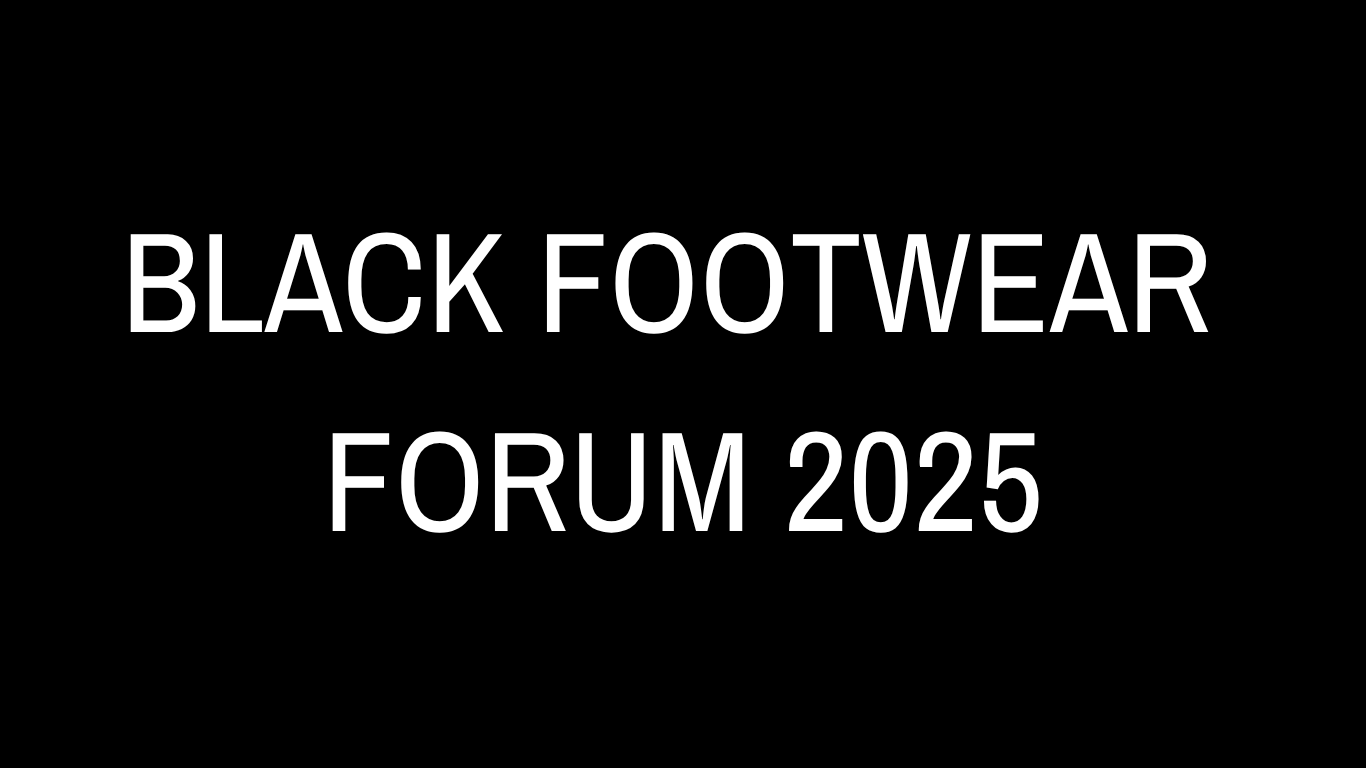 Black background with white text that reads "Black Footwear Forum 2025."