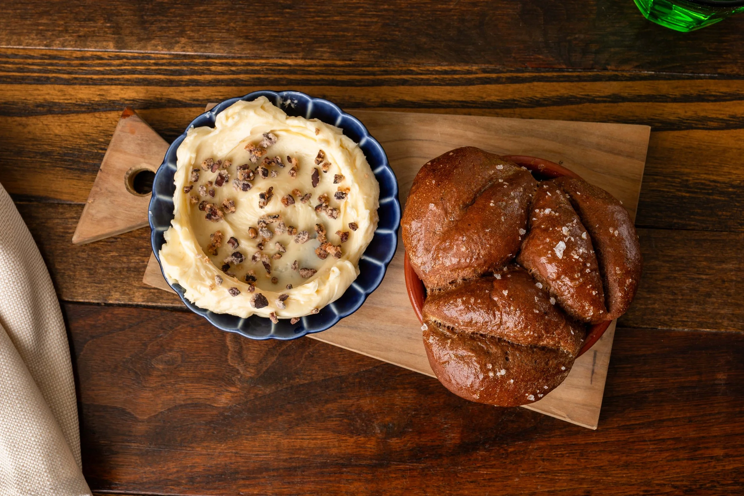 Cacao bread and honey butter.