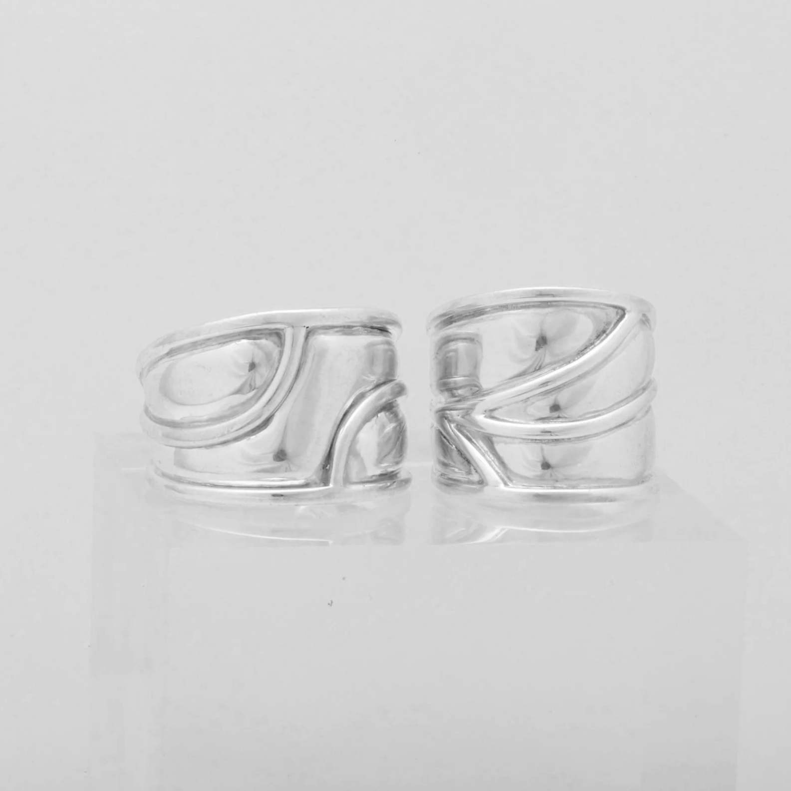 Wave I and Growth I. Sterling silver