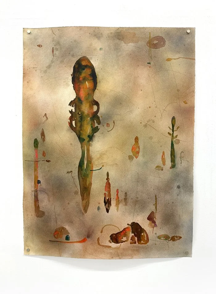 Fragments of the earth, あめつちのかけら, 2019, 76x56 cm, Acrylic, Pencil, Pastel on Watercolor paper
