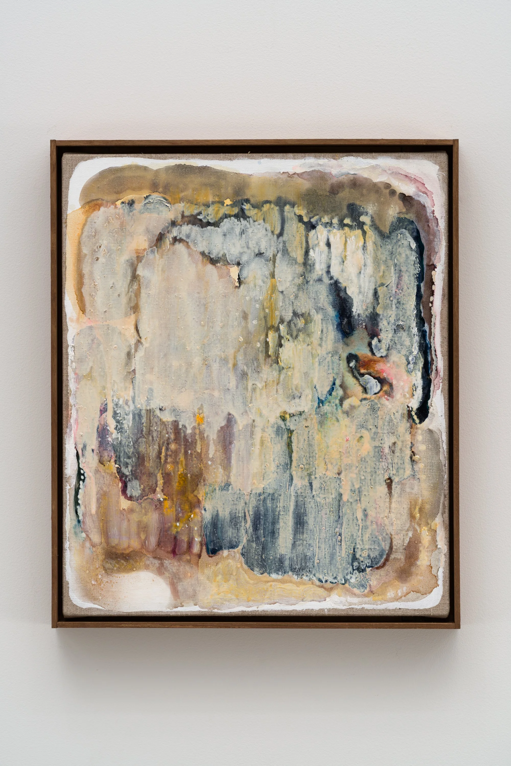 Fragments of light #46, ひかりのかけら #46, 2025, H46.5 x W38.2 x D3 cm, Oil on linen with the artist's original frame