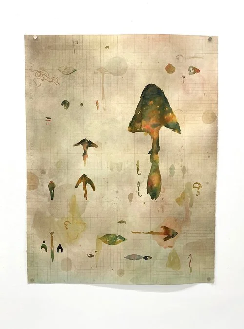 Fragments of the earth, あめつちのかけら, 2019, 76x56 cm, Acrylic, Pencil, Color pencil, Pastel on Watercolor paper