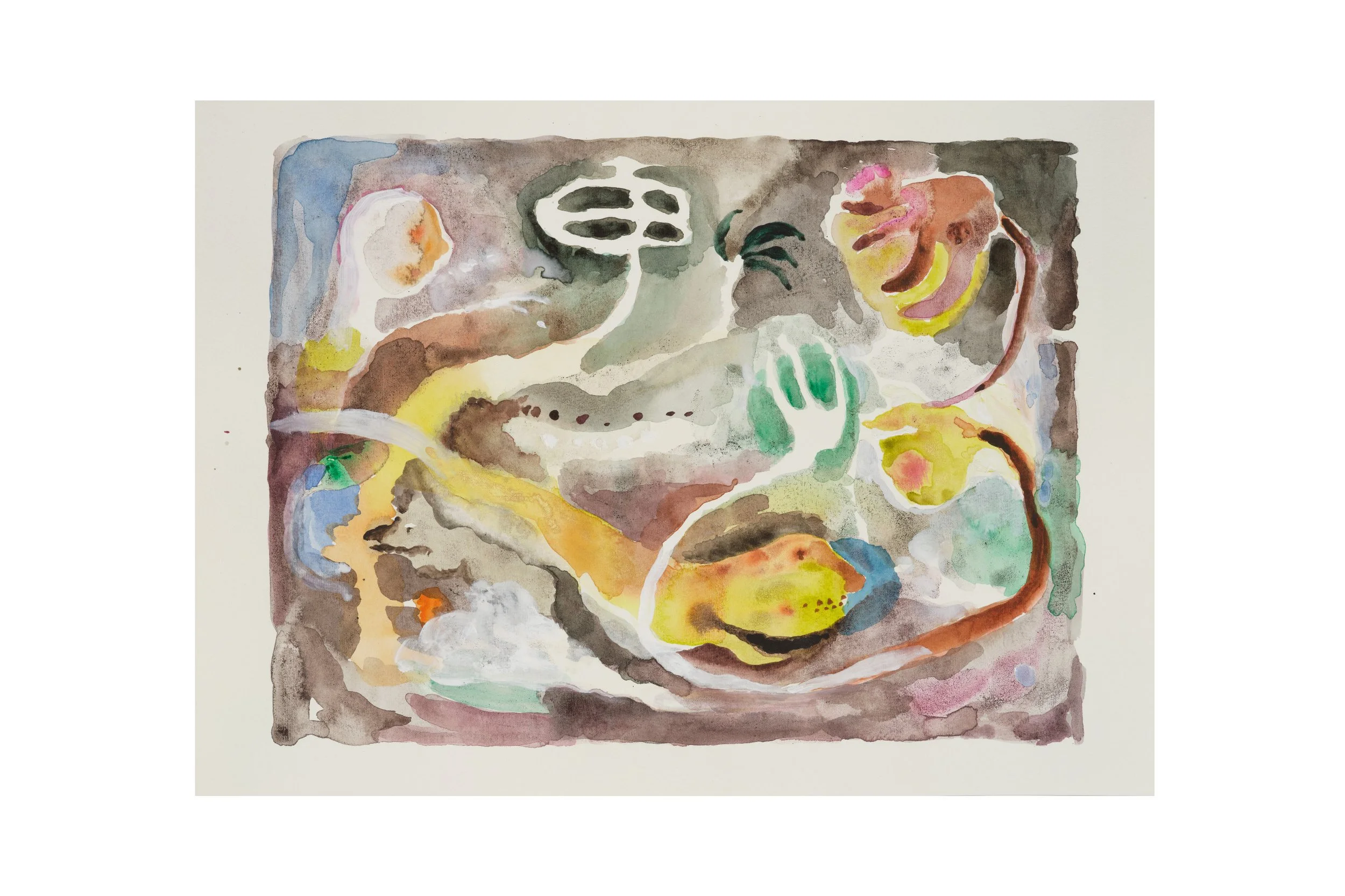 Fragments of time #7, ときのかけら #7, 2023, H21.5 x W28 cm, Watercolor, acrylic paint on paper