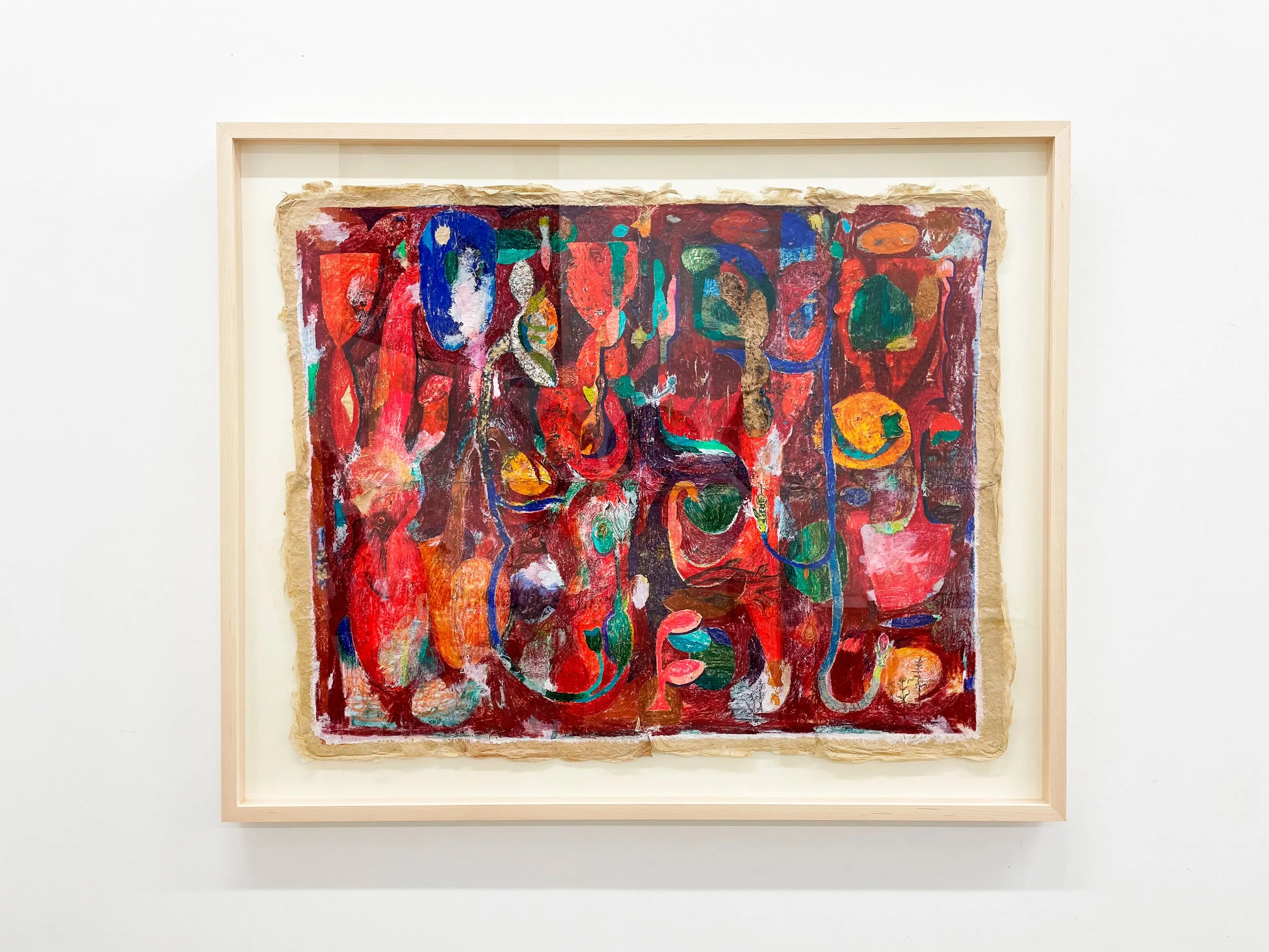 Untitled, 2021, H57xW70 cm, Color pencil, gesso, pen, pencil, pigment on japanese paper