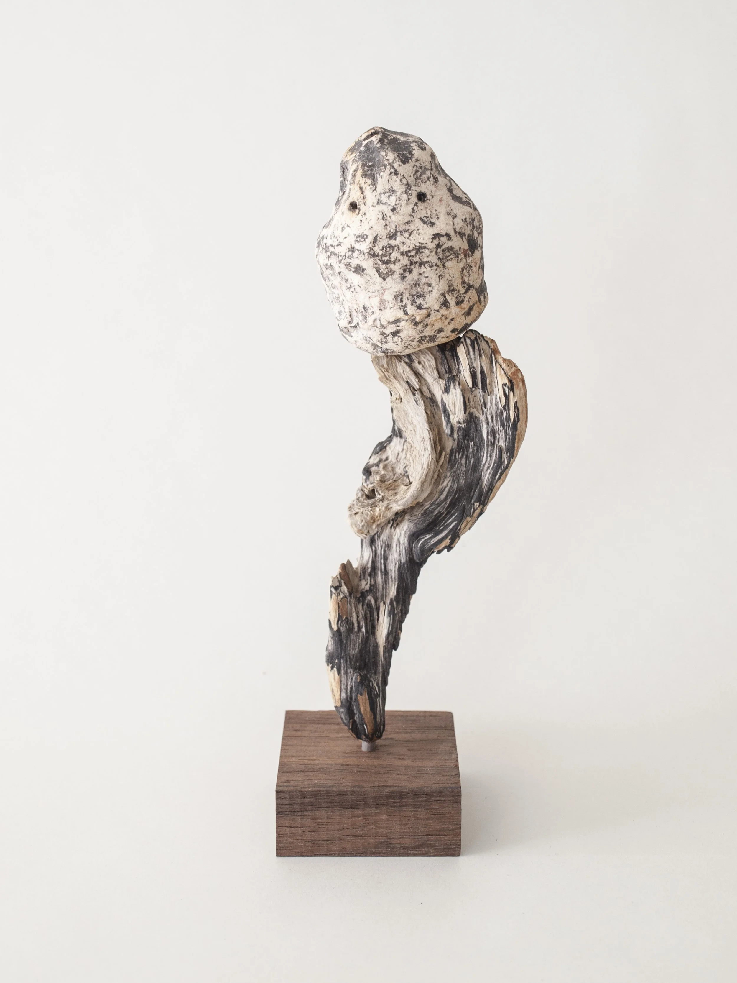 Fragments of the earth #61, あめつちのかけら #61, 2019, H20.5 x W7.4 x D5.4 cm, Wood, acrylic, driftwood, ceramic and iron