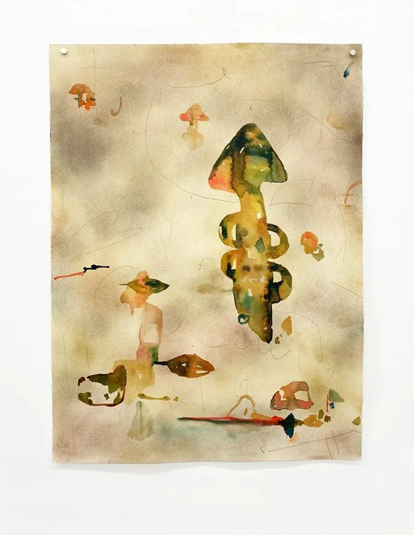 Fragments of the earth, あめつちのかけら, 2019, 76x56 cm, Acrylic, Pencil, Pastel on Watercolor paper