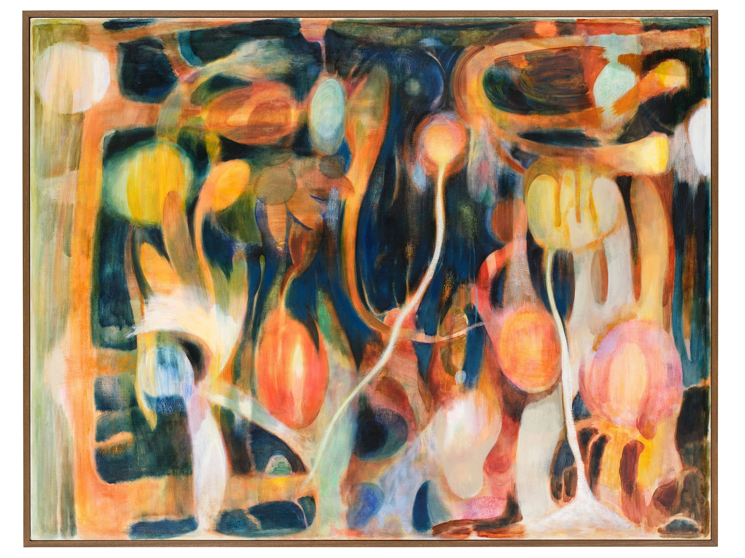 The light of plants, 2023, H115.2 x W148.7 x D5 cm, Oil paint on canvas with the artist's original frame