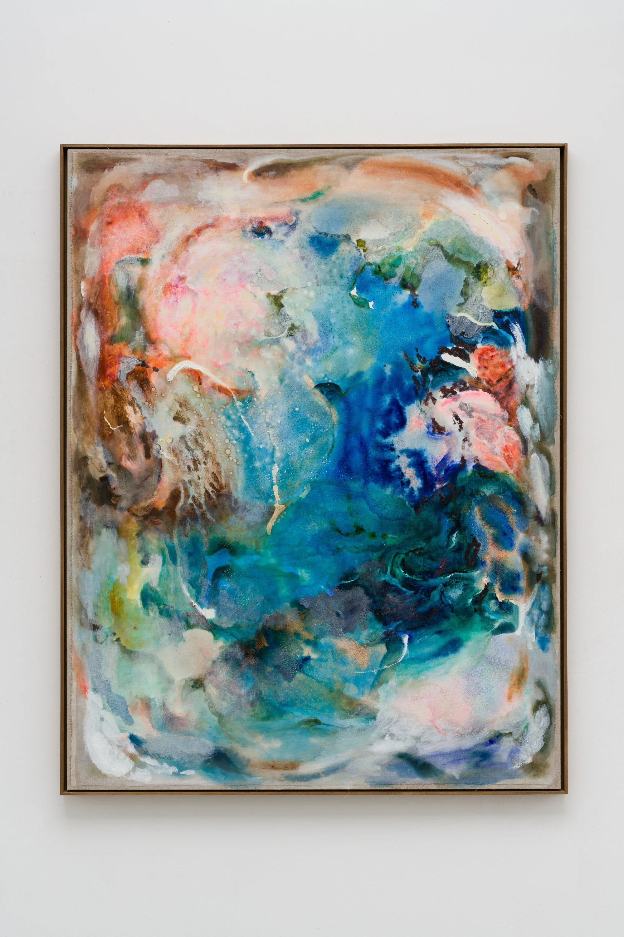 Fragments of light #102, H145.3 x W112 cm, Oil and pigment on linen mounted canvas  with the artist's original frame