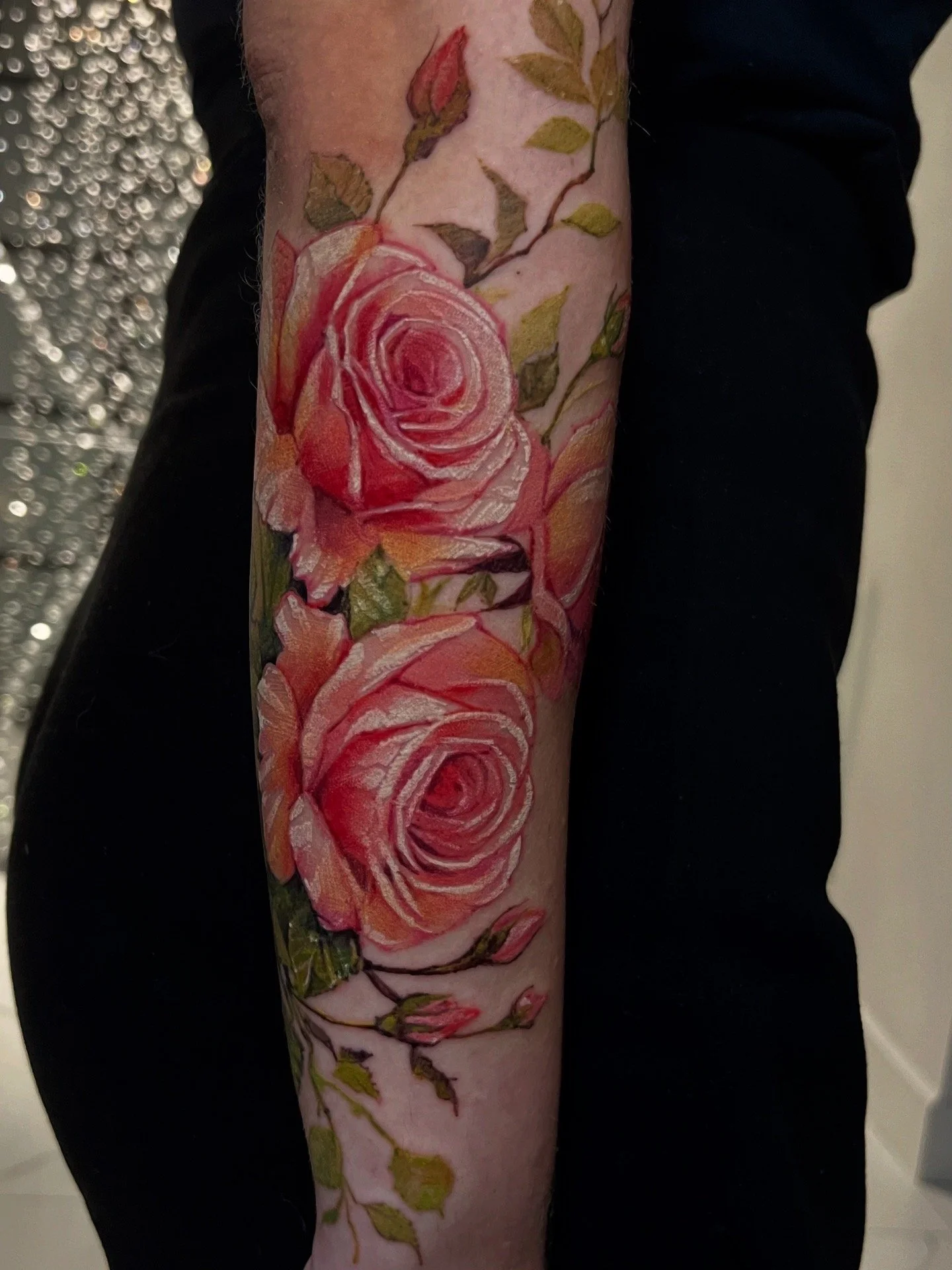 pink roses tattoo 