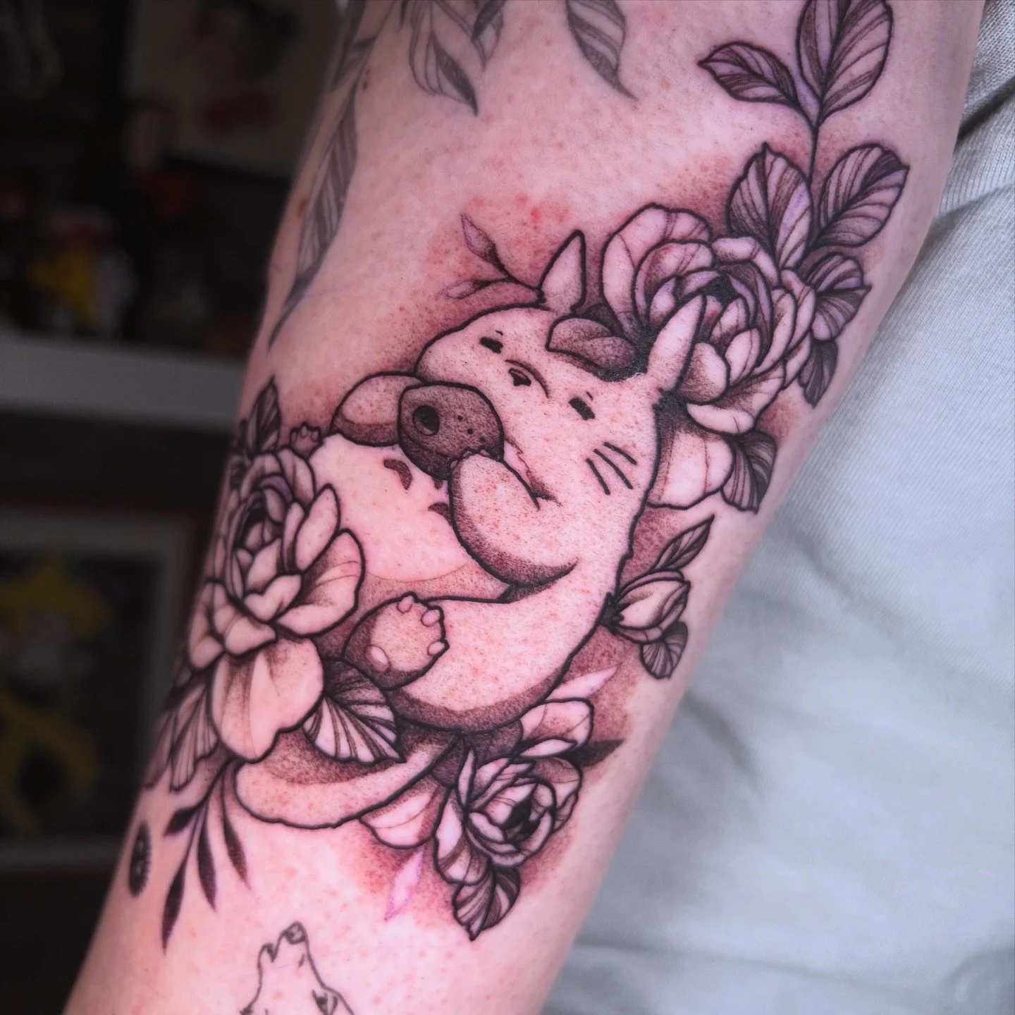 Totoro and flowers