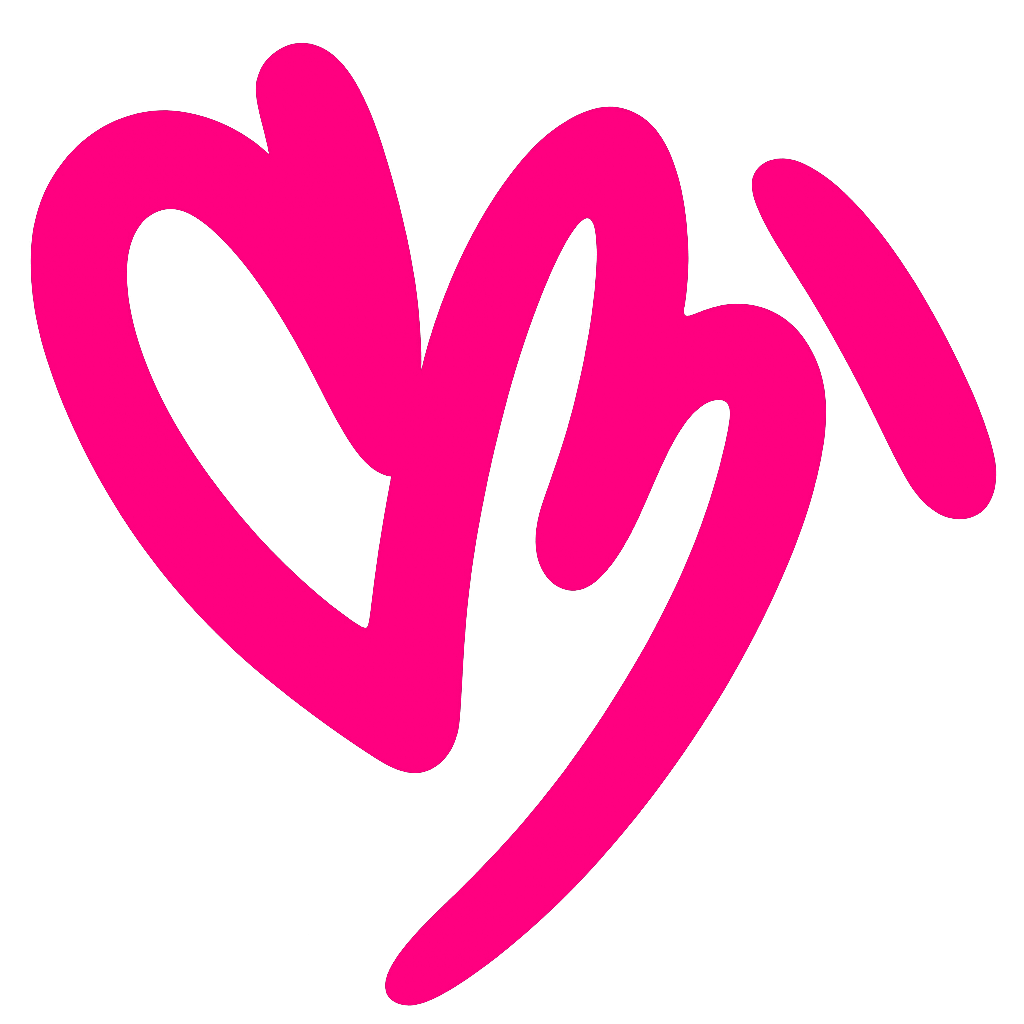 Pink outline desgin with a heart shape.