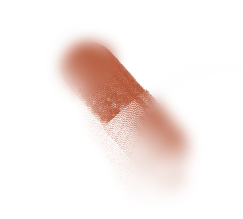 Abstract digital art of a capsule or pill with orange and white colors, with a dotted pattern and soft focus.
