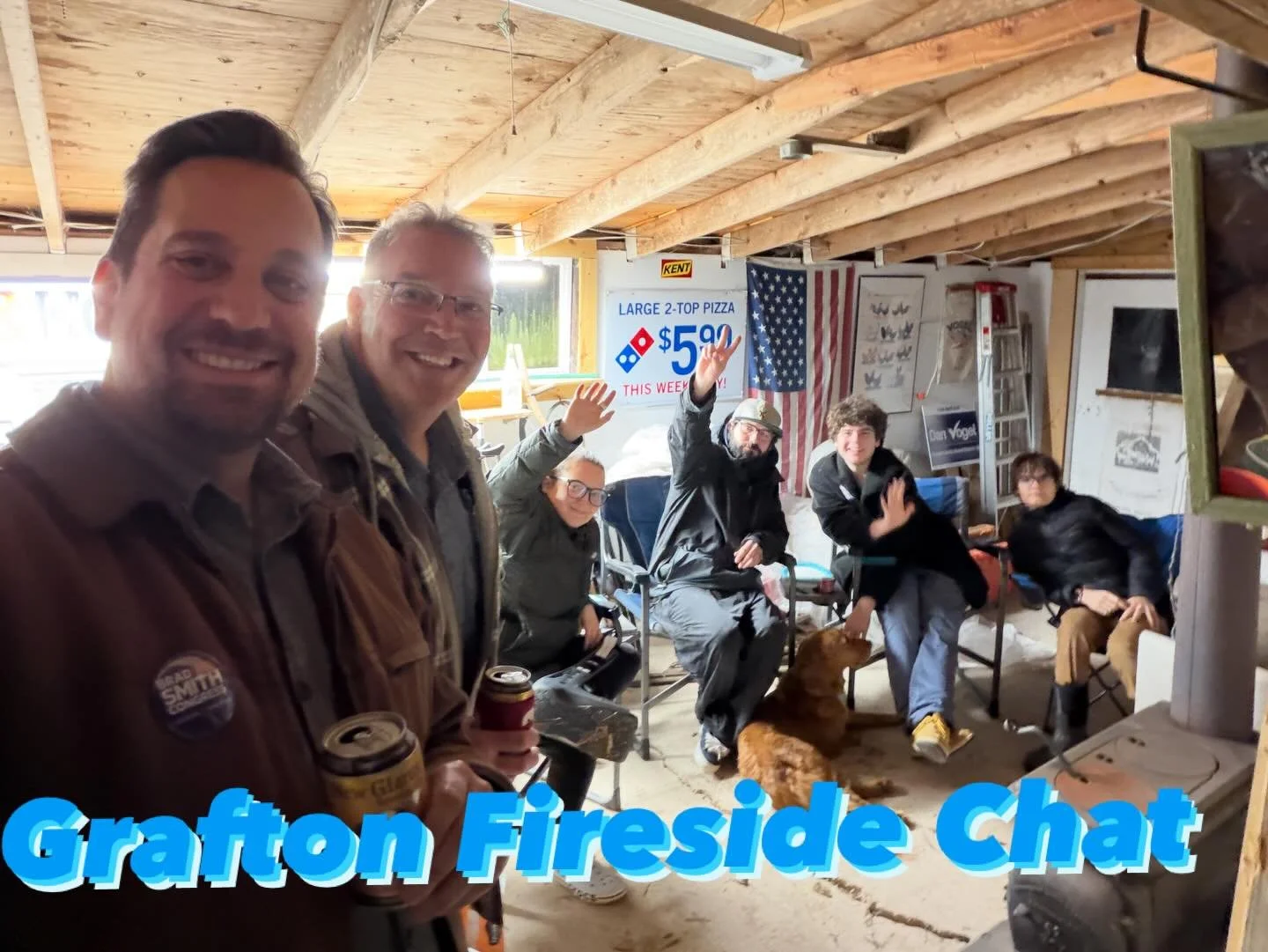 Enjoyed a cozy fireside chat with County Board Supervisor Dan Vogel and other fine local folks on a rainy and dark night. Great convo, greater people.