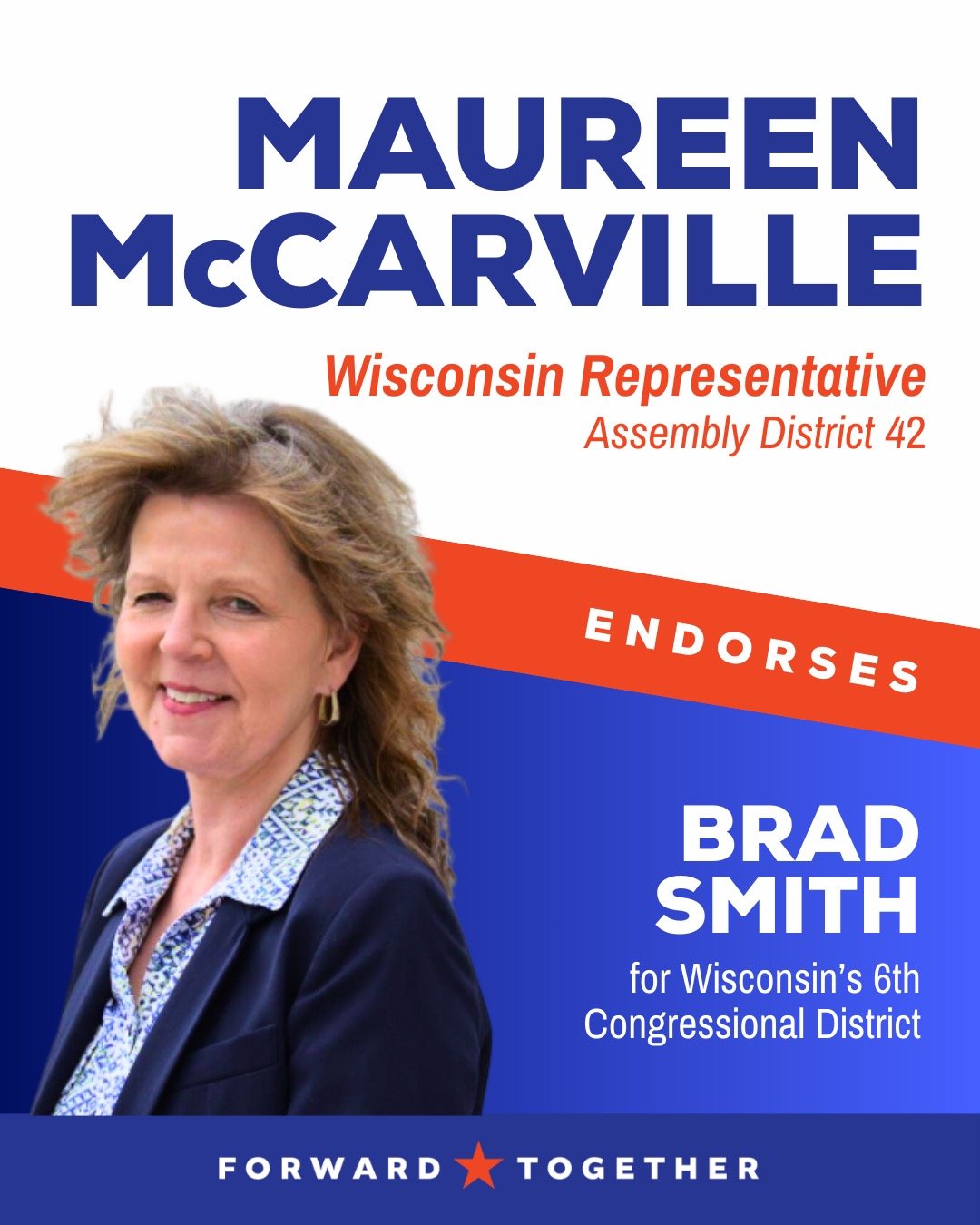 I&rsquo;m honored to have the endorsement of Assembly Representative Maureen McCarville.
@mccarville4assembly has spent more than two decades serving her community, from the DeForest Village Board to the Dane County Board of Supervisors, and now in t
