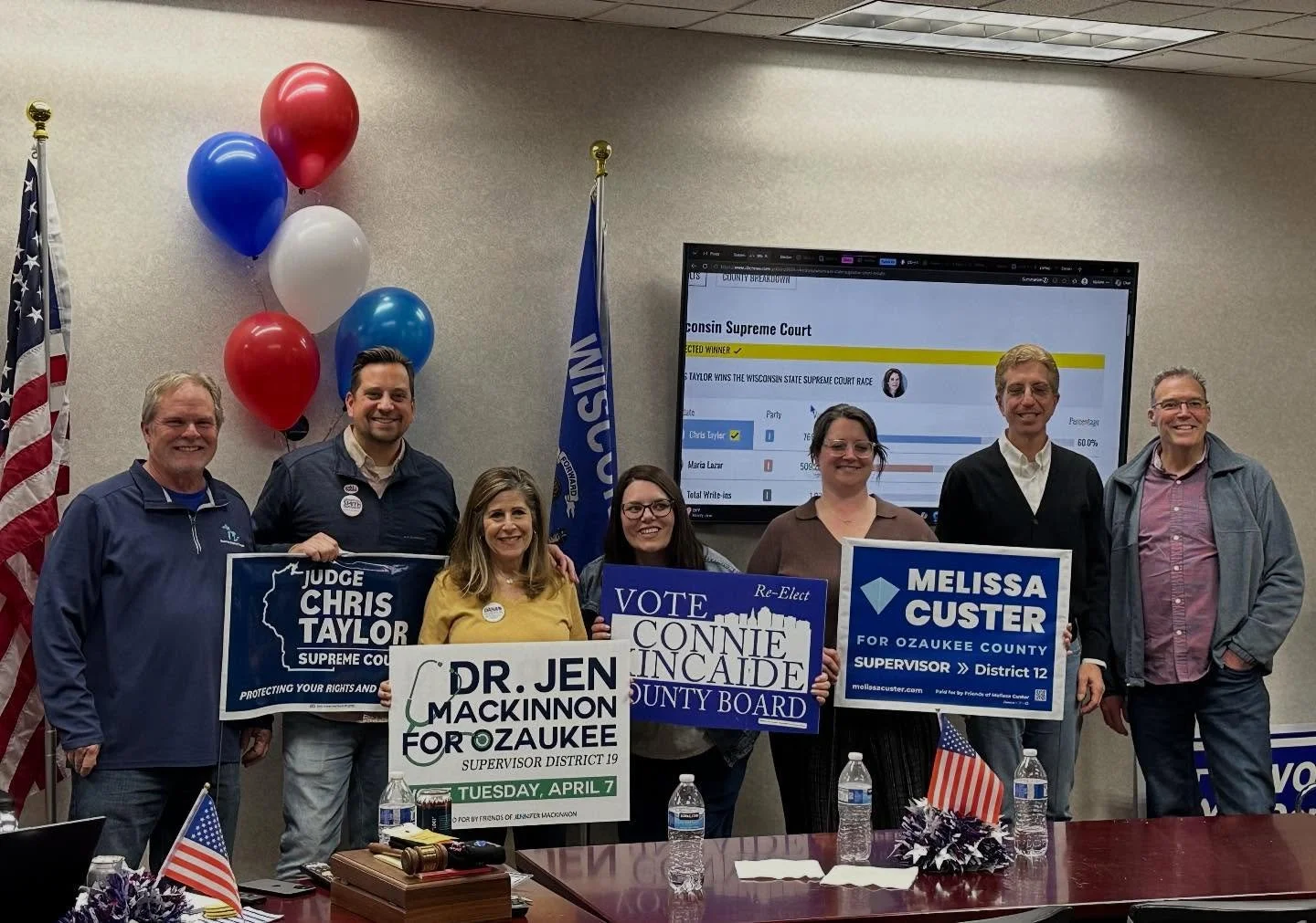 What an incredible moment for democracy in Wisconsin! I am over-the-moon thrilled that the voters made their voices heard tonight and elected such a distinguished group of leaders. Congratulations to @chrisforjustice, @conniekincaideforschoolboard, J