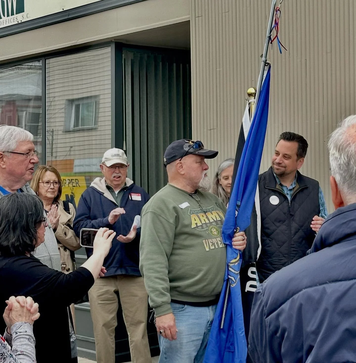 Busy day on the trail, starting at the @friends_of_greenlake_wi_dems monthly meeting and then over to Montello to help celebrate the @marquettecountydems&rsquo; new offices! The woman in the photo shares a birthday (today!) with my lovely wife Jen.