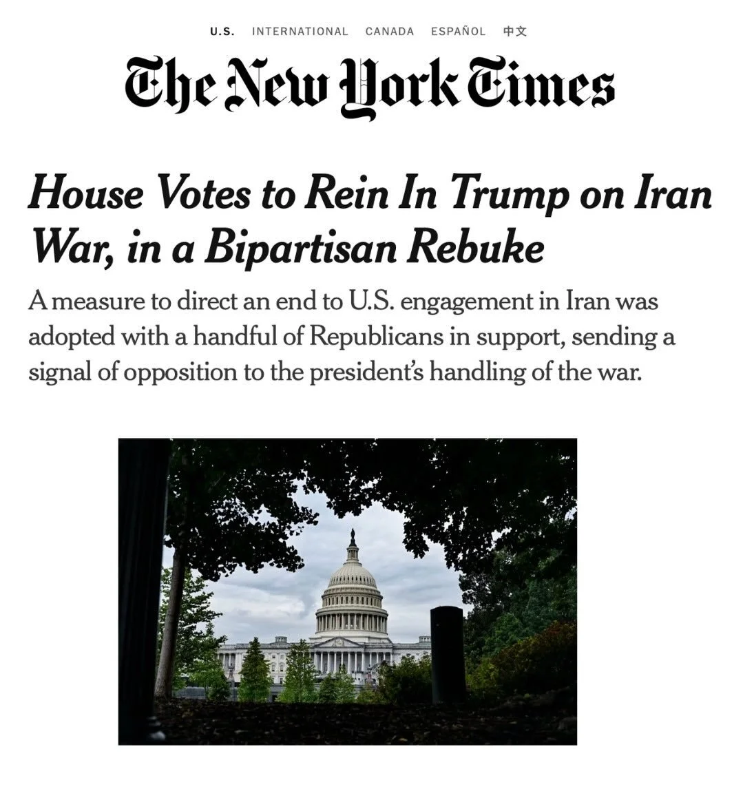 Today, the #ushouseofrepresentatives took an important step to uphold our Constitution by passing a bipartisan War Powers Resolution reaffirming that decisions of war and peace belong to Congress, not any president acting alone. 

Unfortunately, Glen
