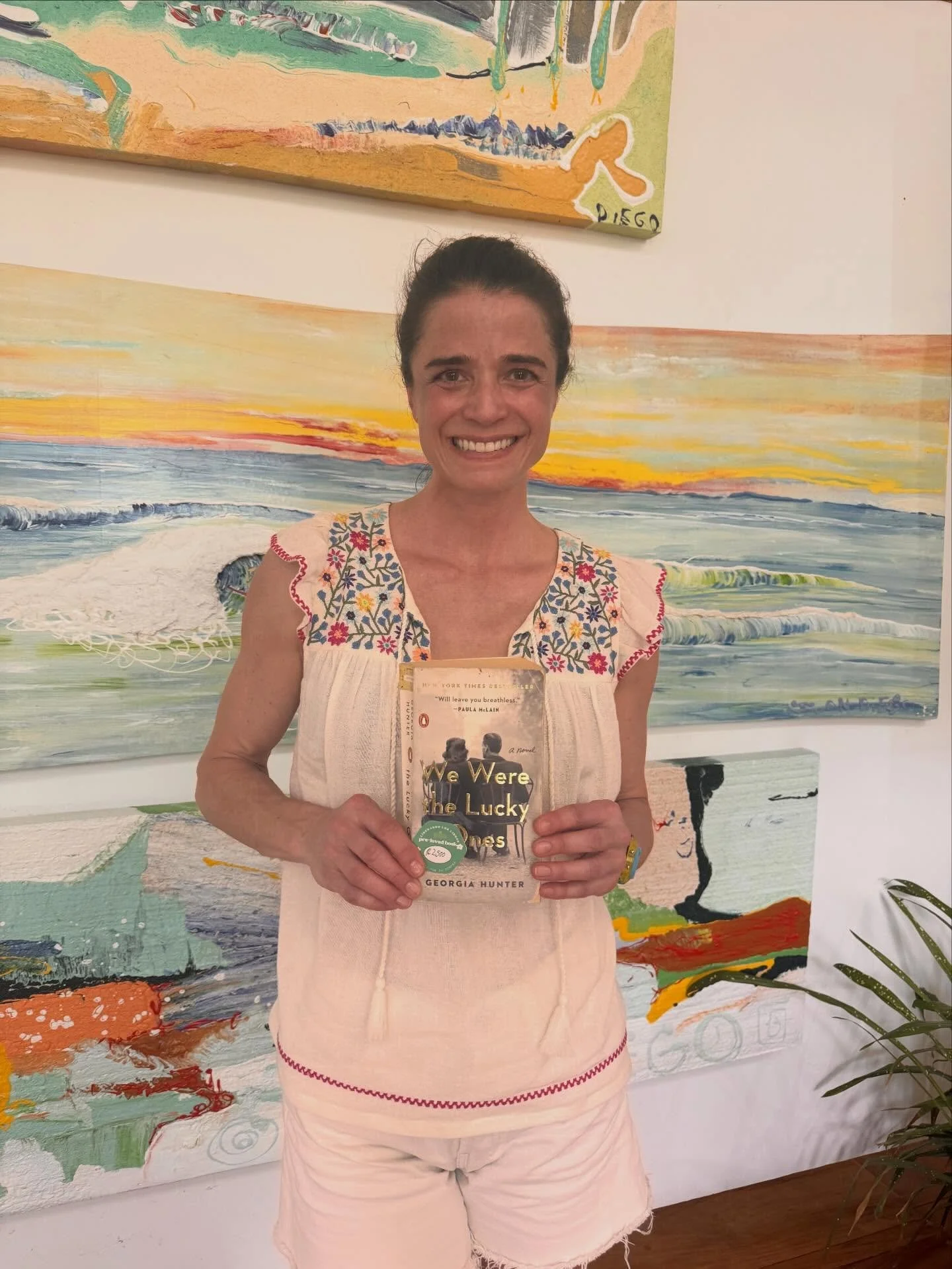 Sweet bookstore moment: the talented and kind @georgiahunter found a well-loved copy of her book We Were The Lucky Ones at our book cafe. It was a sweet and emotional moment for us at the shop and of course we had to memorialize it with a photo and a