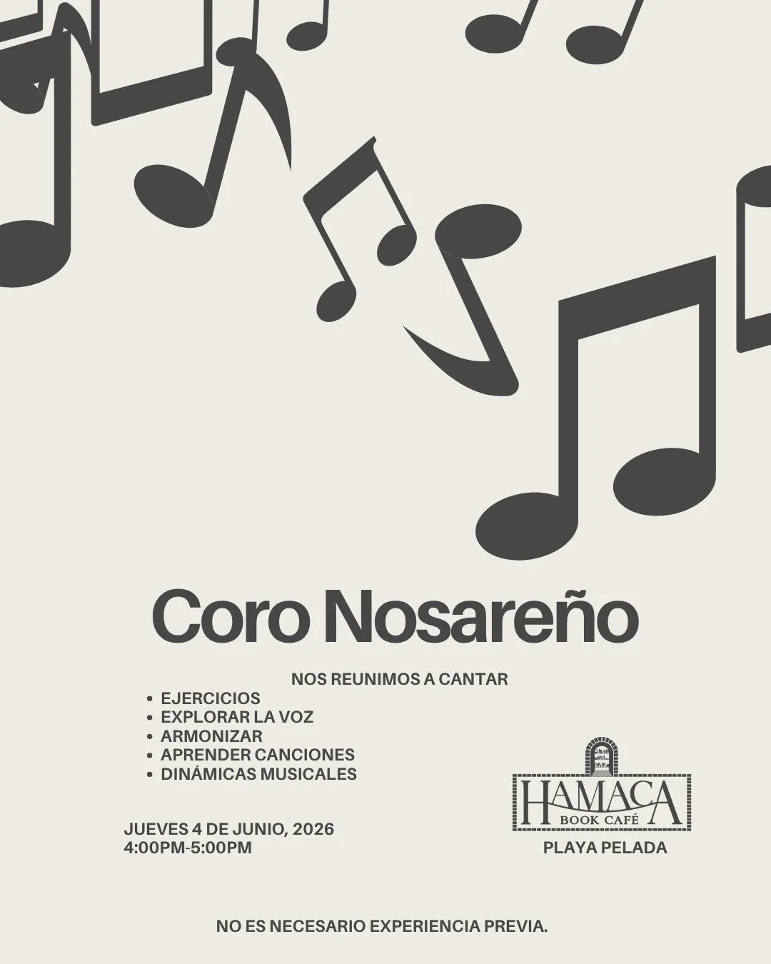 Nosara Choir-singing circle. Join us to sing, learn songs and harmonize. No previous singing experience is required.
This Thursday 4pm-5pm