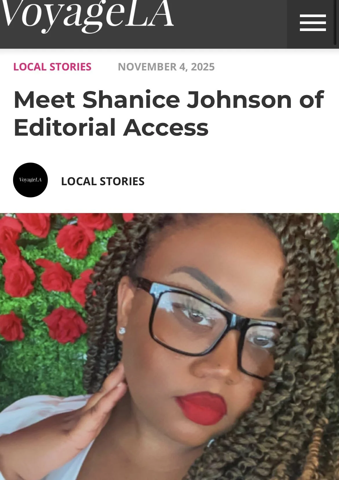 Celebrating Our Founder: Shanice Johnson Featured in VoyageLA