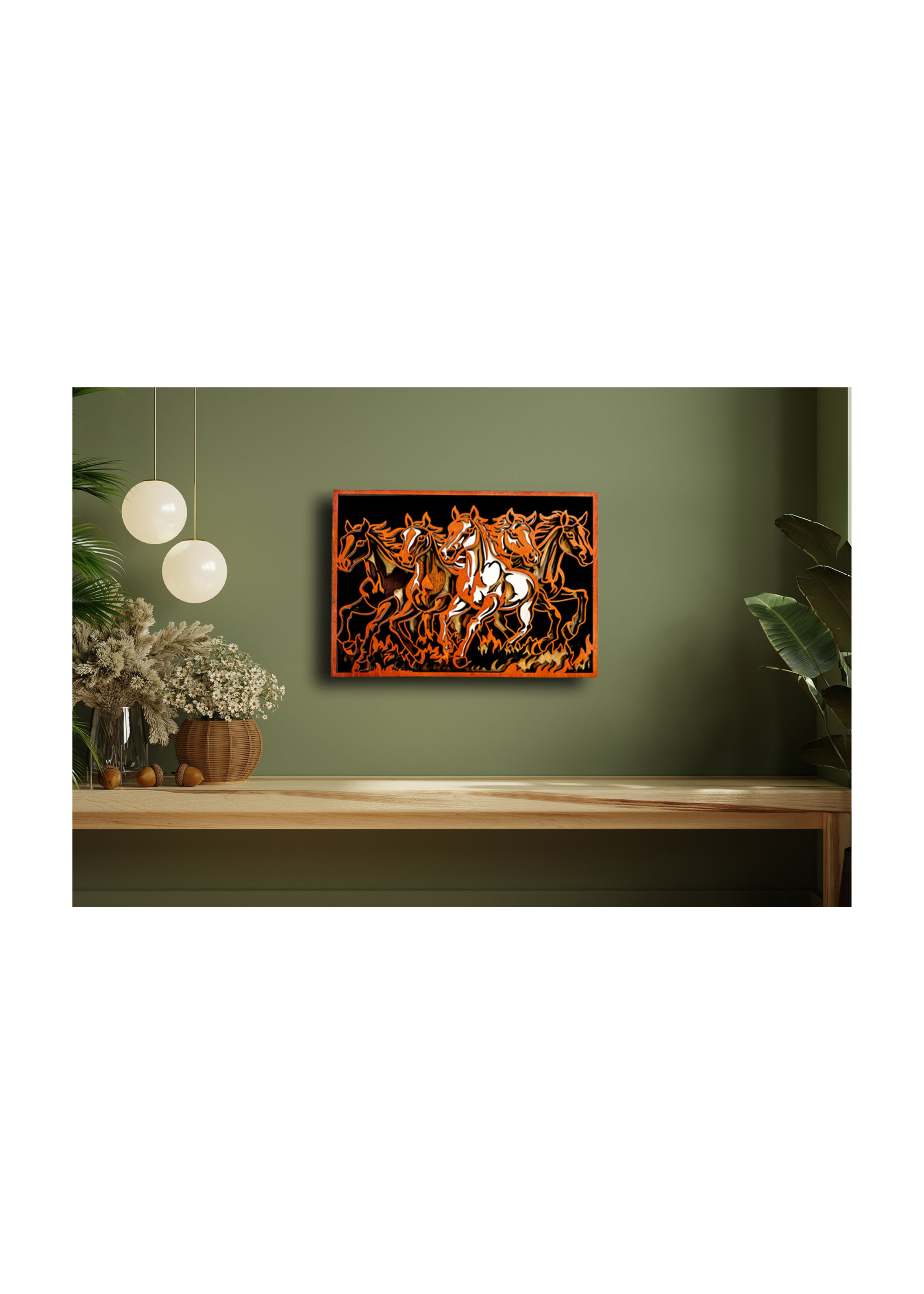Rustic western horse wall decor
