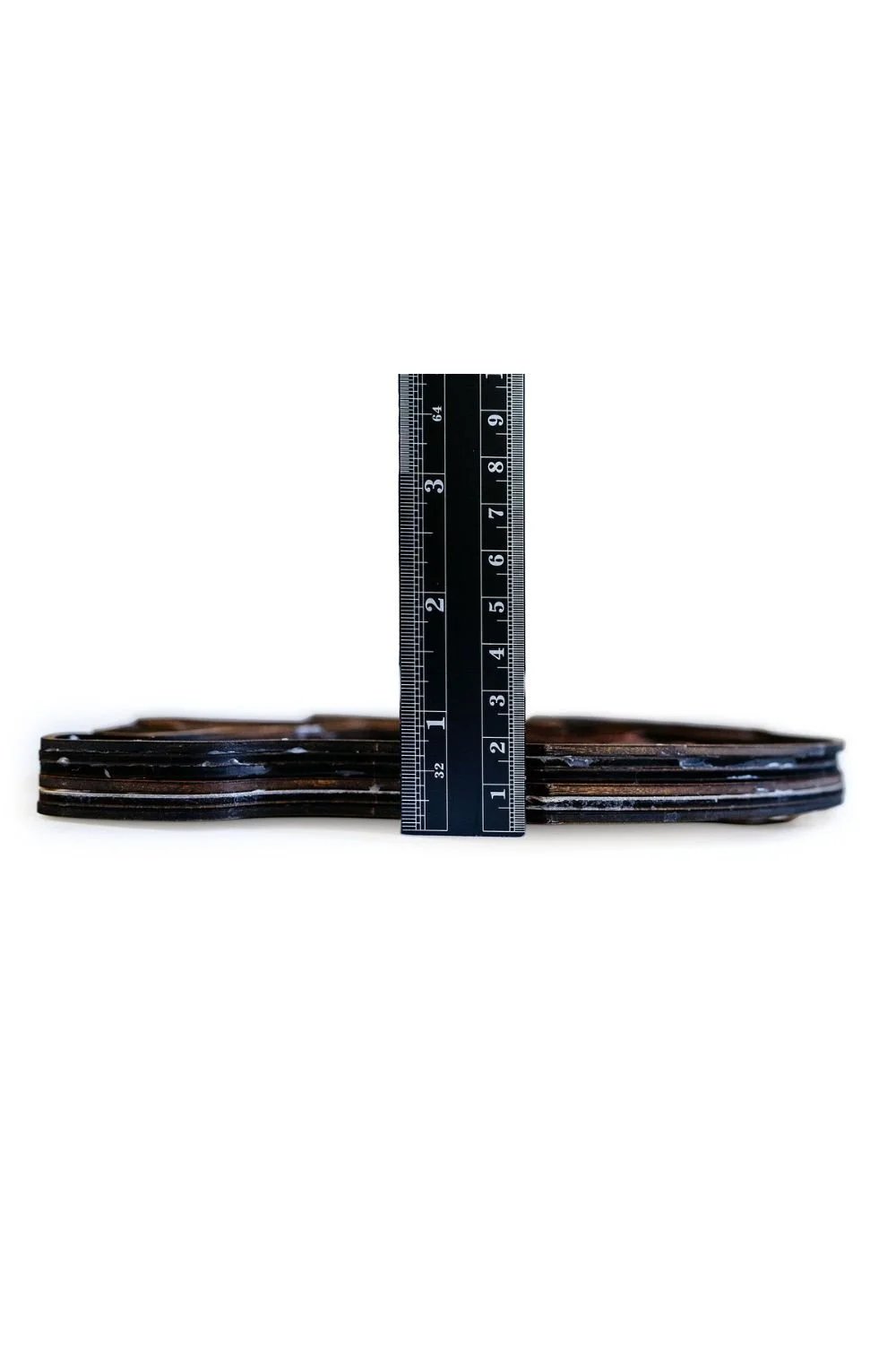 Side view of bear mandala wall art highlighting stacked wood layers and dimensional construction.