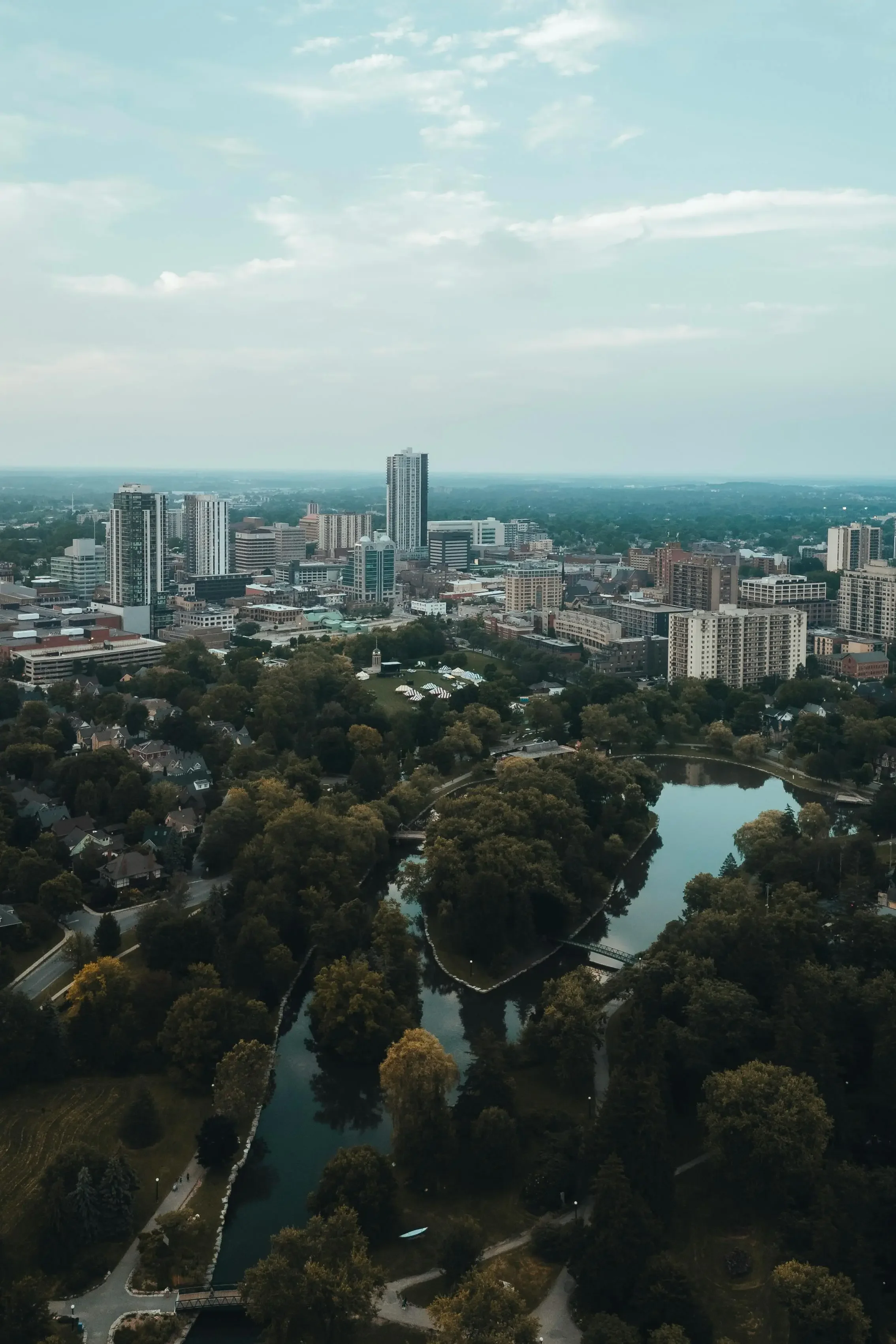 Skyline view of Kitchener, ON.