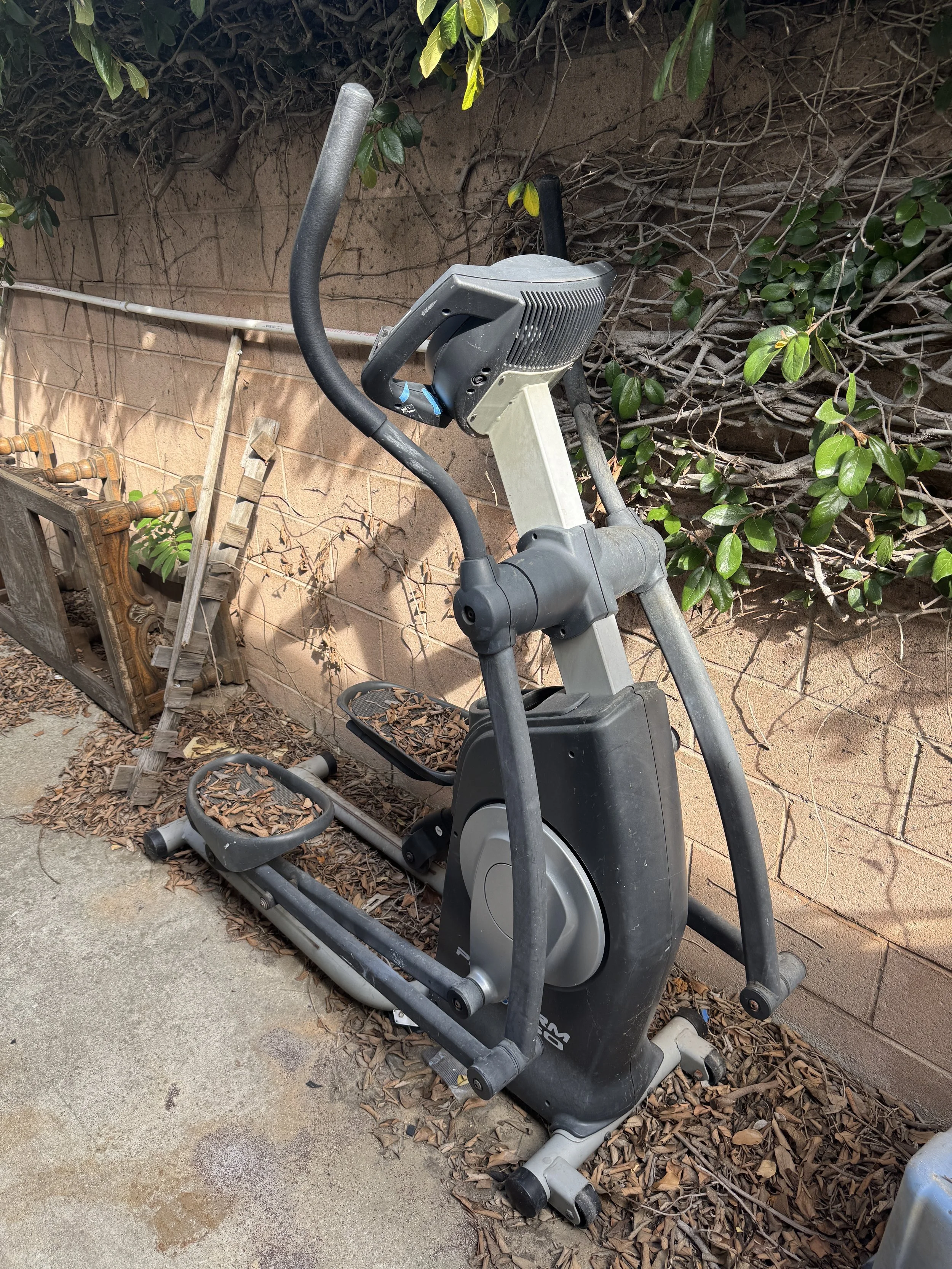 Junk elliptical ready for removal