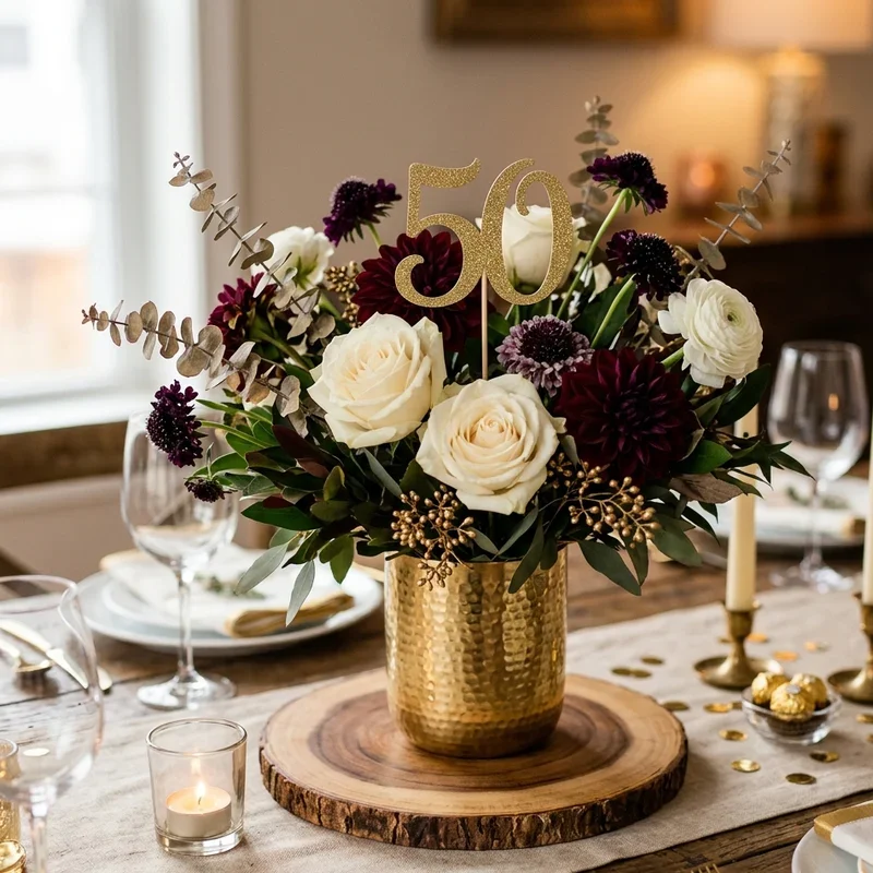 15 50th Birthday Centerpiece Ideas for Stylish Celebrations