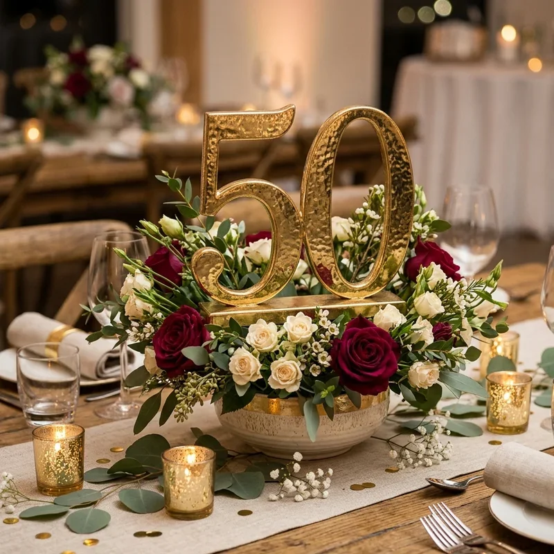50th Birthday Centerpiece Ideas