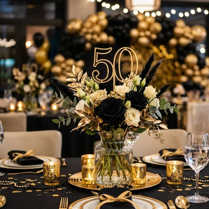 50th Birthday Centerpiece Ideas