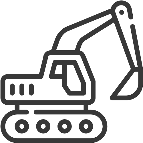 Excavator icon representing professional yard levelling and earthmoving services