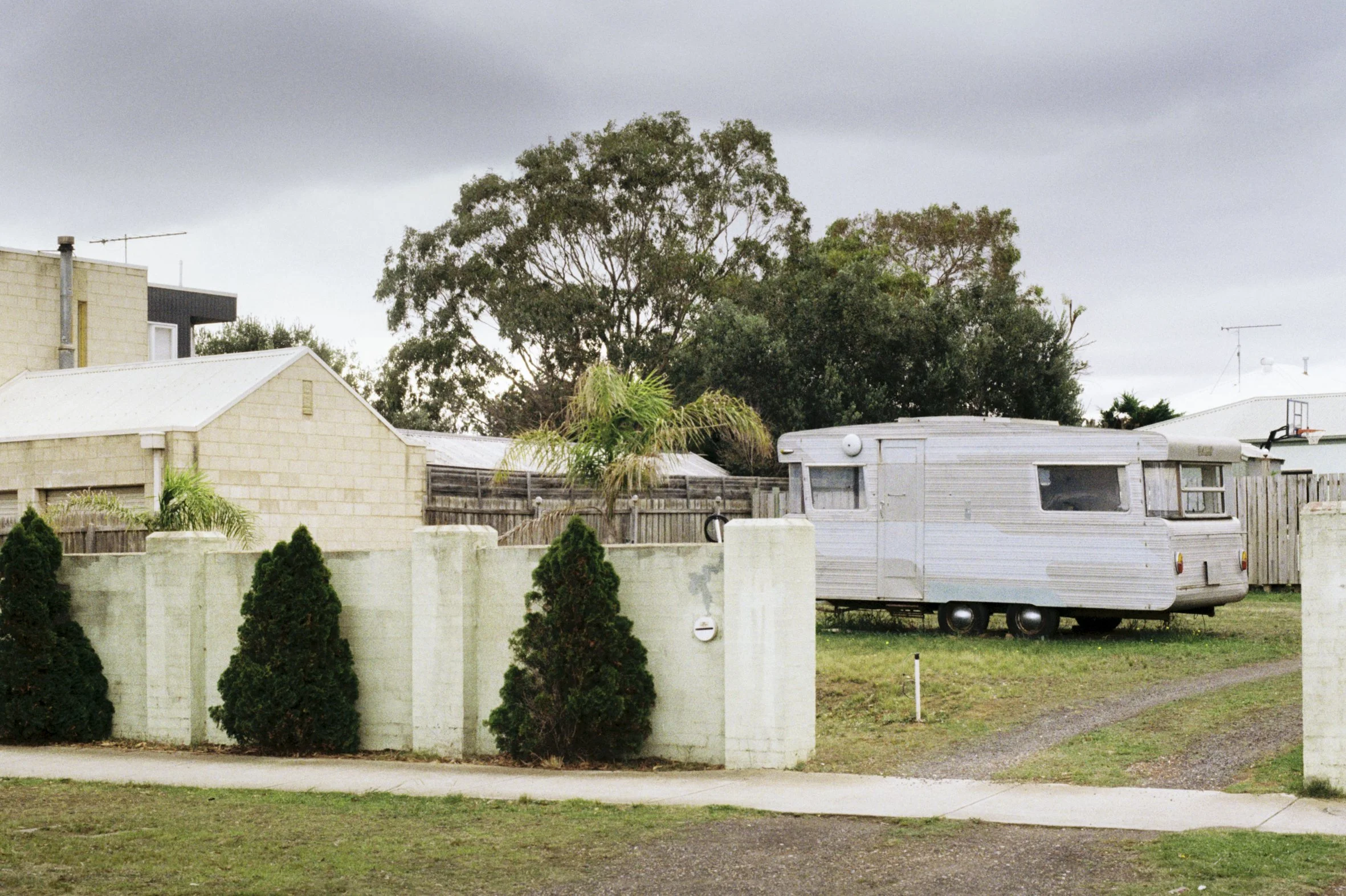 An old caravan captured on film by Melbourne photographer Christian Pearson