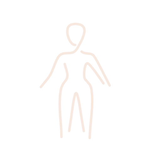 Minimalist line drawing of a human figure on a transparent background