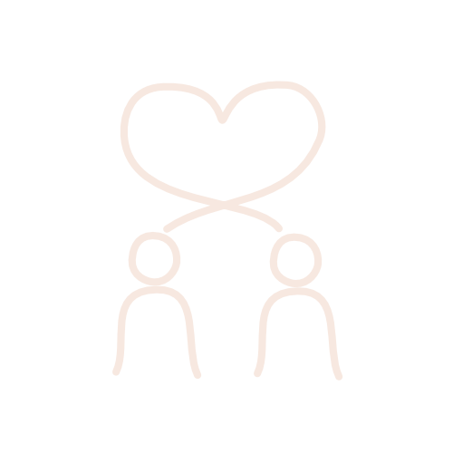 Two stick figures with a heart above them, connected by a line.
