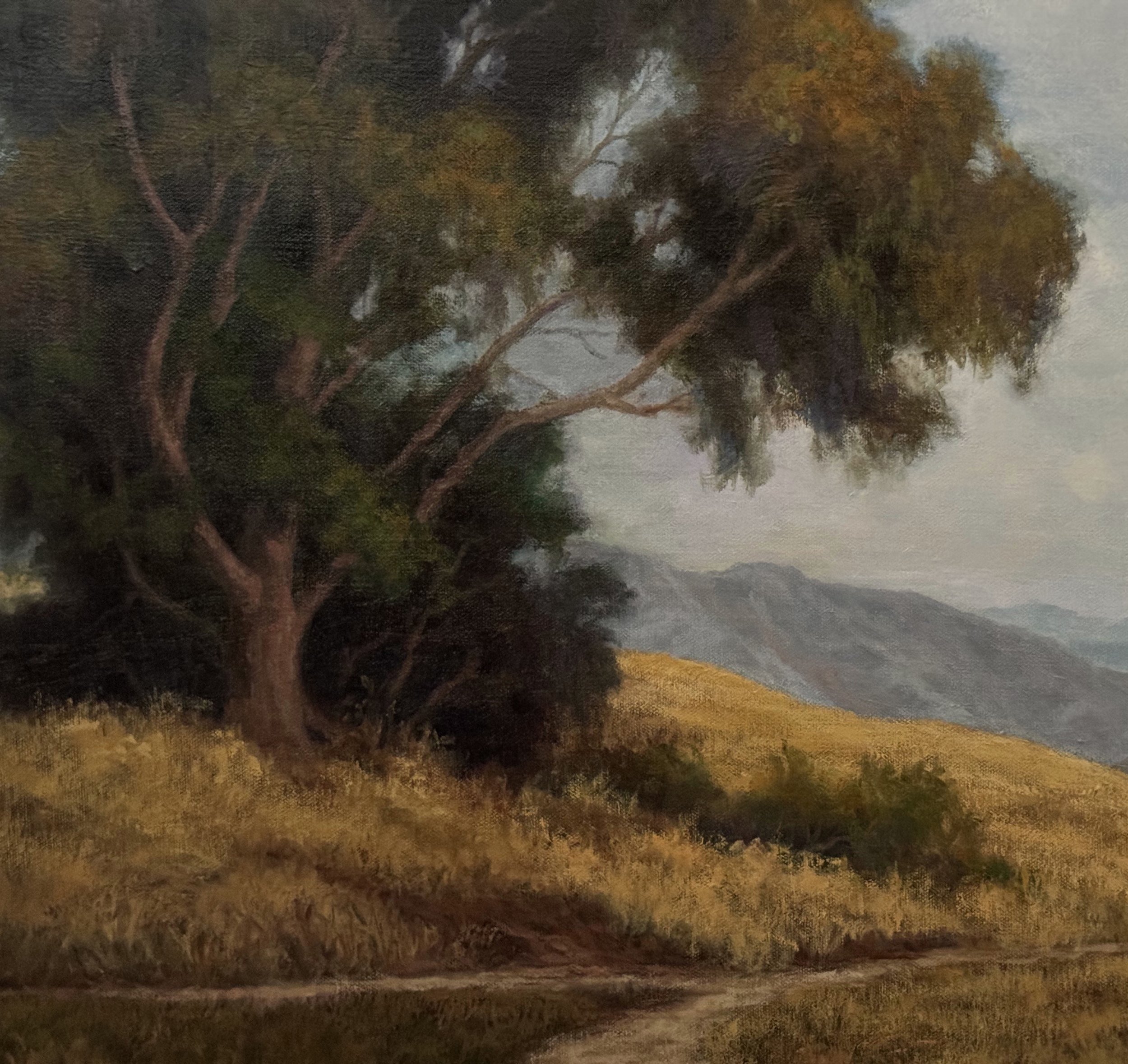 Mary Kay West, Landscape with Field Path, Oil on Panel