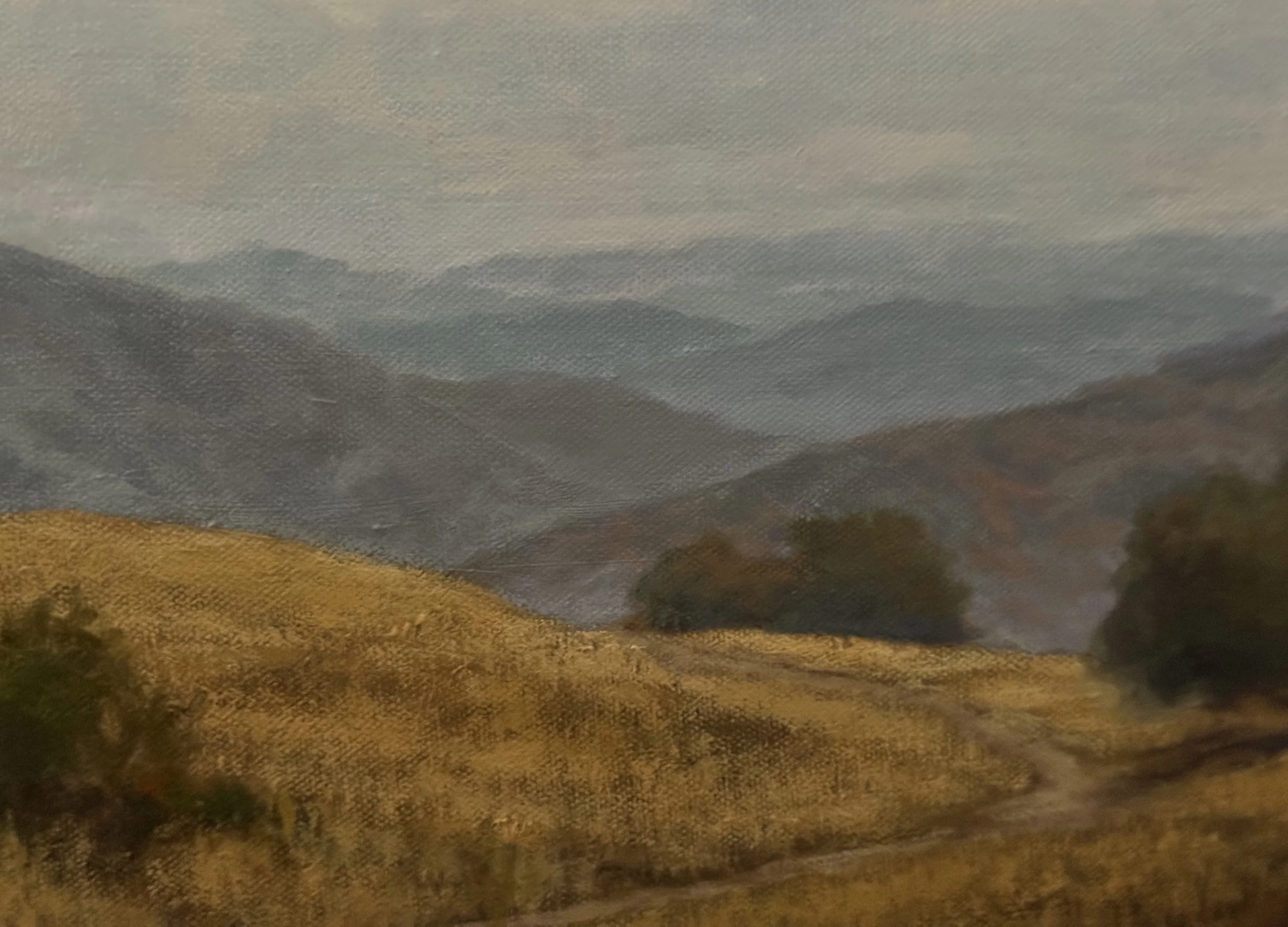 Mary Kay West, Landscape with Field Path, Oil on Panel