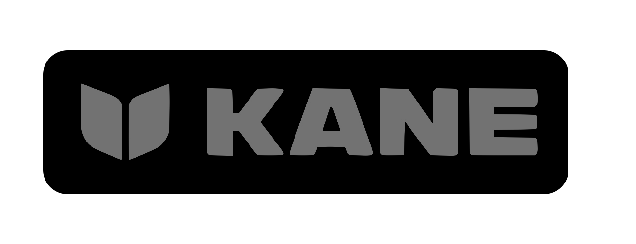 Kane logo with a stylized book icon and the word 'KANE' in bold letters.