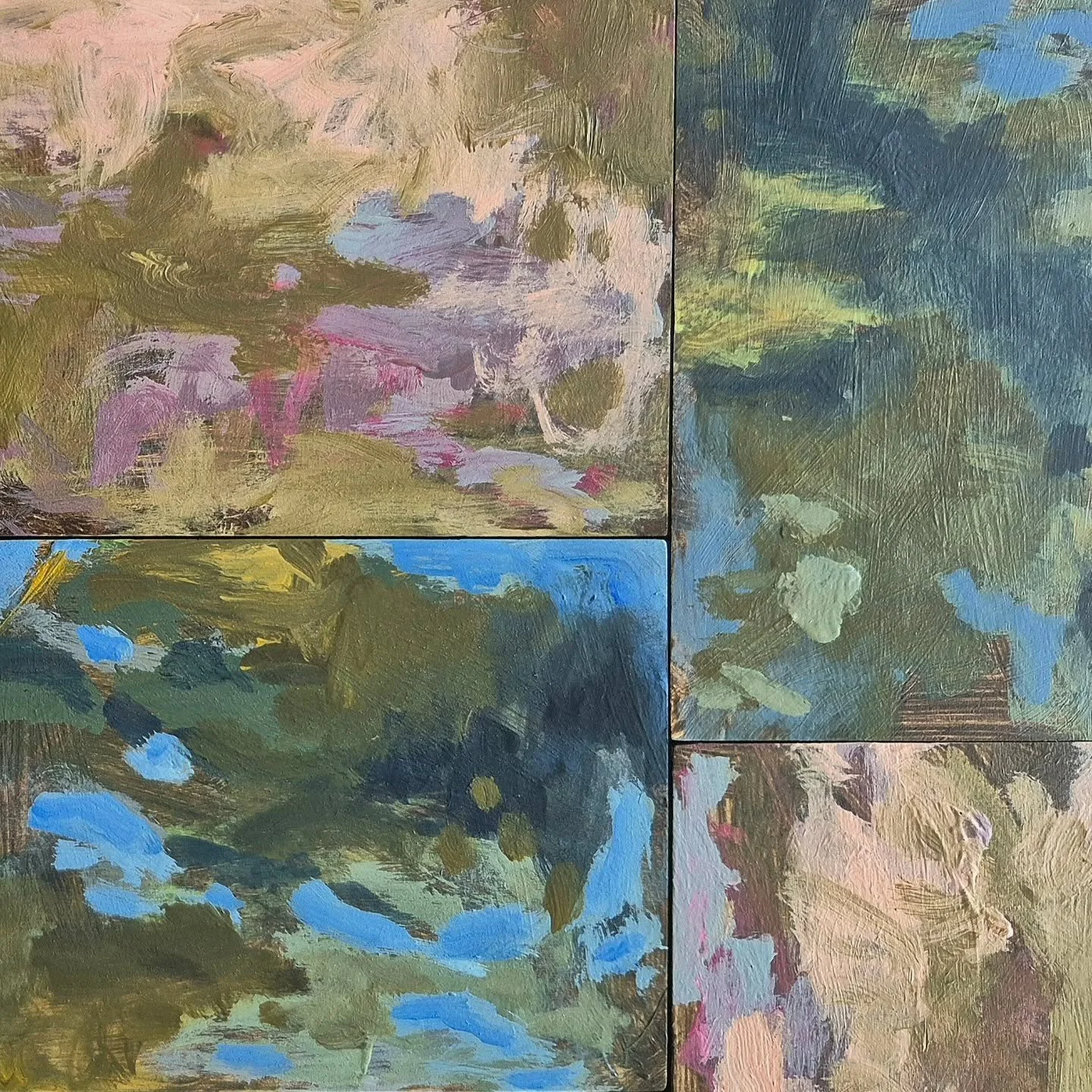 A snippet of some wips. I am now in exhibition prep mode, kicking off with a handful of mini abstracts formed by the colour and the energy from my time spent at @the_corridor_project_australia  on beautiful Wiradjuri Country.

Exhibition: 'Do not go 